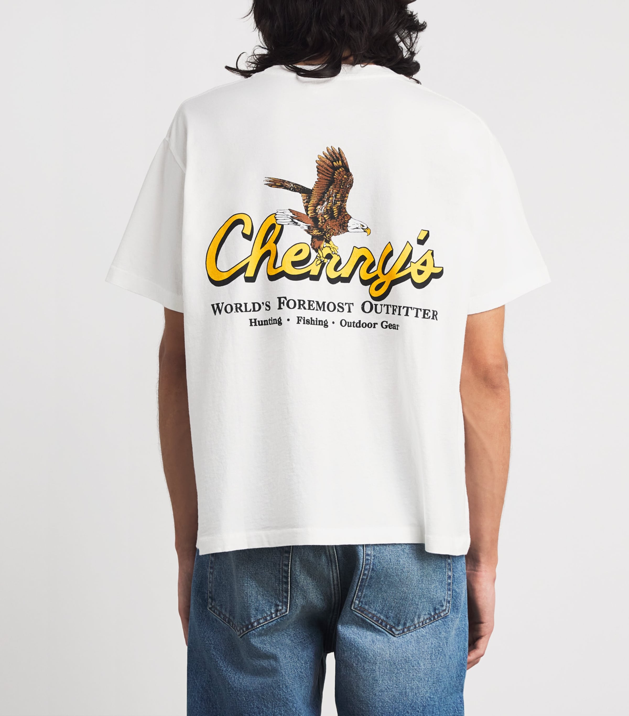 Cherry Los Angeles Mens Cotton Graphic Pocket T-Shirt Vintage White Image 5