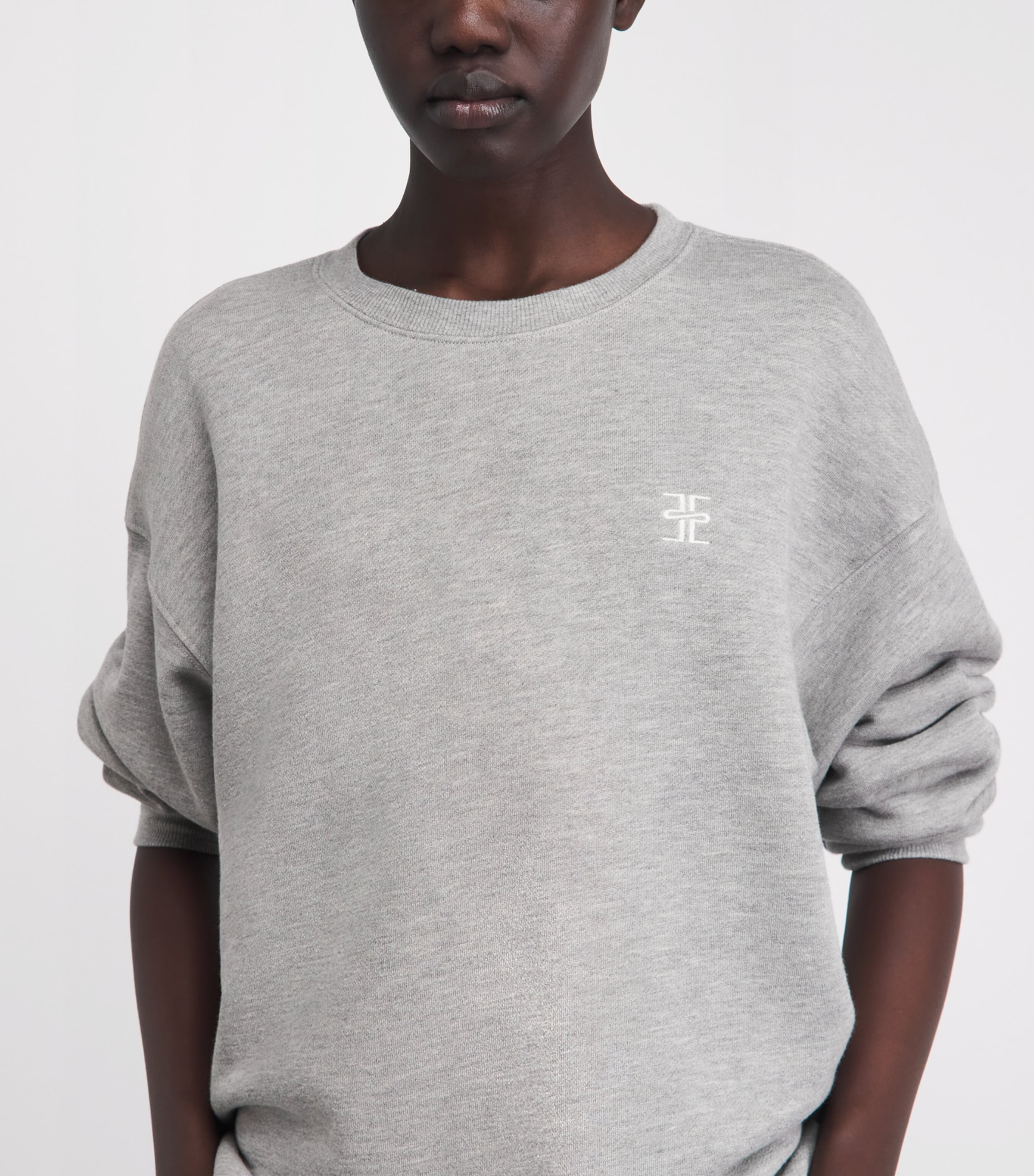 ÉTERNE Womens French Terry Oversized Sweatshirt Heather Grey Image 3