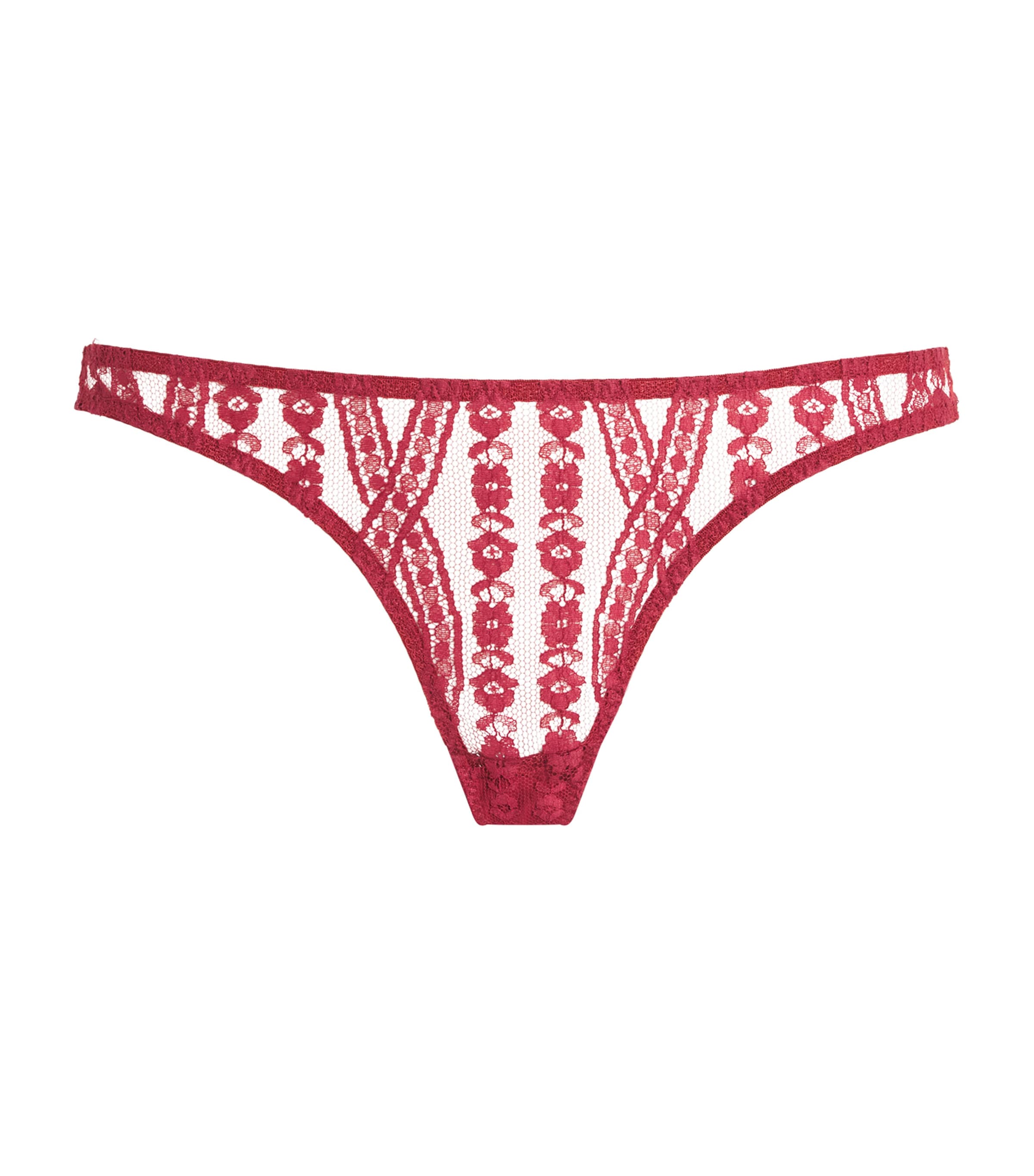 Coco De Mer Womens Lace Renata Brazilian Briefs Ruby Image 1