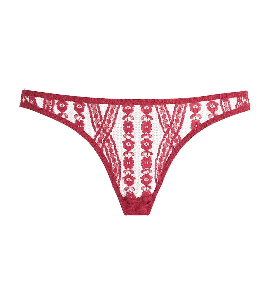 Coco De Mer Womens Lace Renata Brazilian Briefs Ruby Image 1