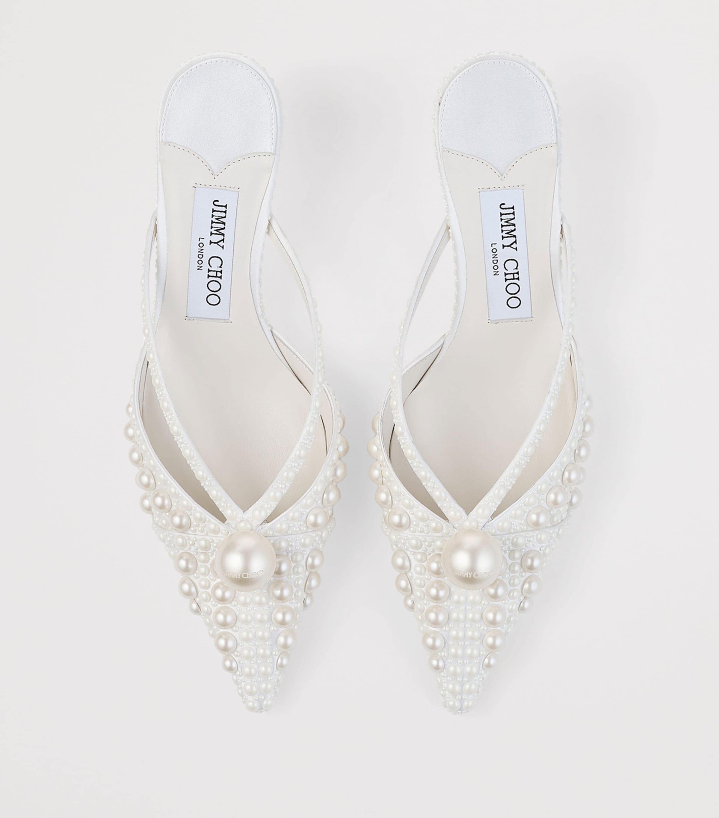 Sana 50 Satin Embellished Mules WHITE/WHITE Image 2