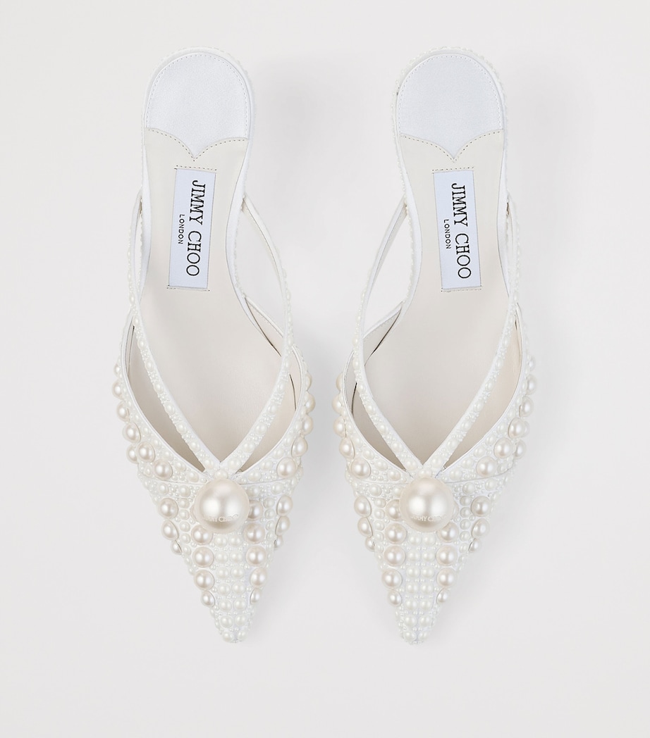Sana 50 Satin Embellished Mules WHITE/WHITE Image 2