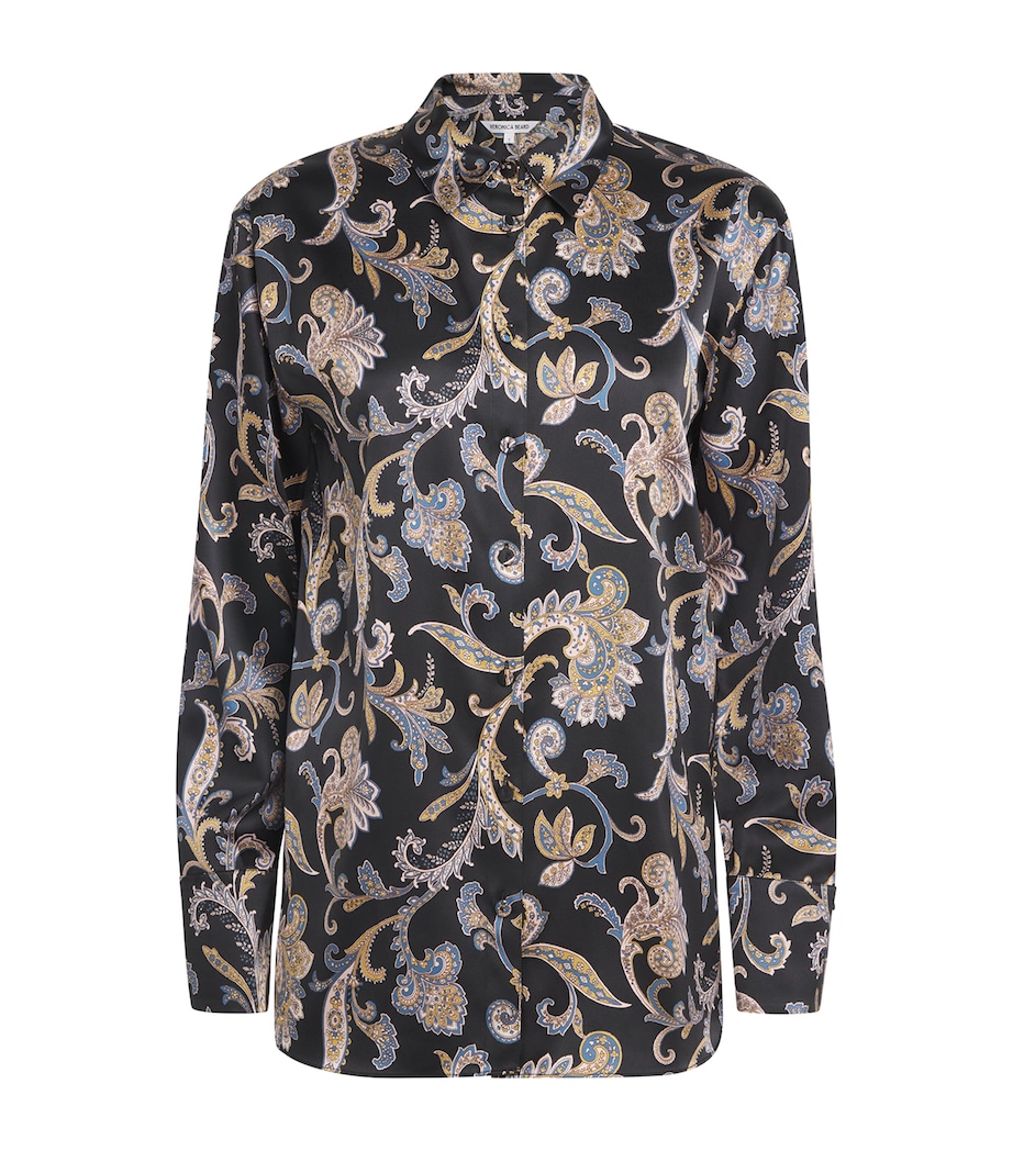 Veronica Beard Womens Paisley Lloyd Shirt Black Multi Image 1