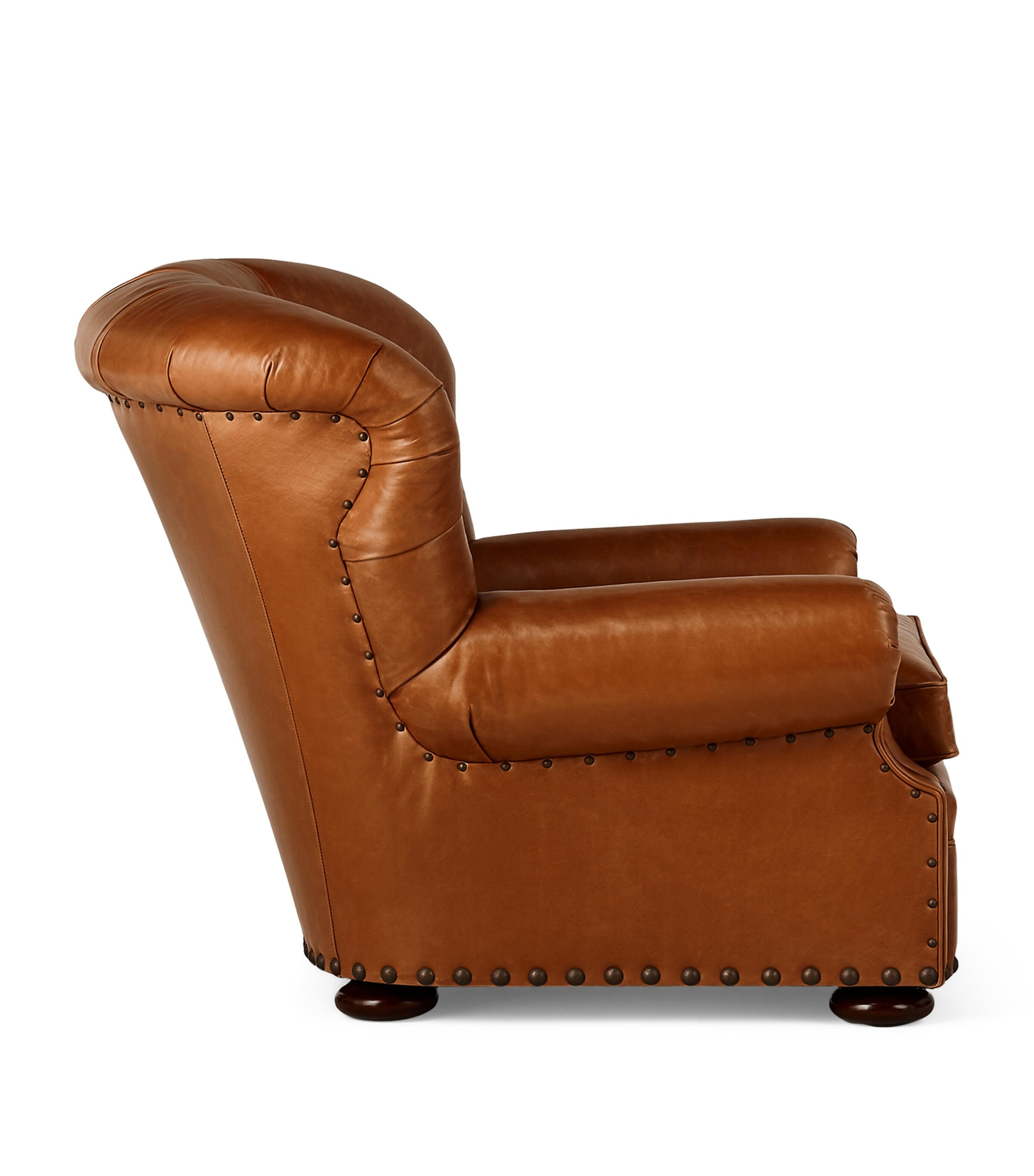 Leather and Maple Writers Chair MEDIUM MAHOGANY Image 3