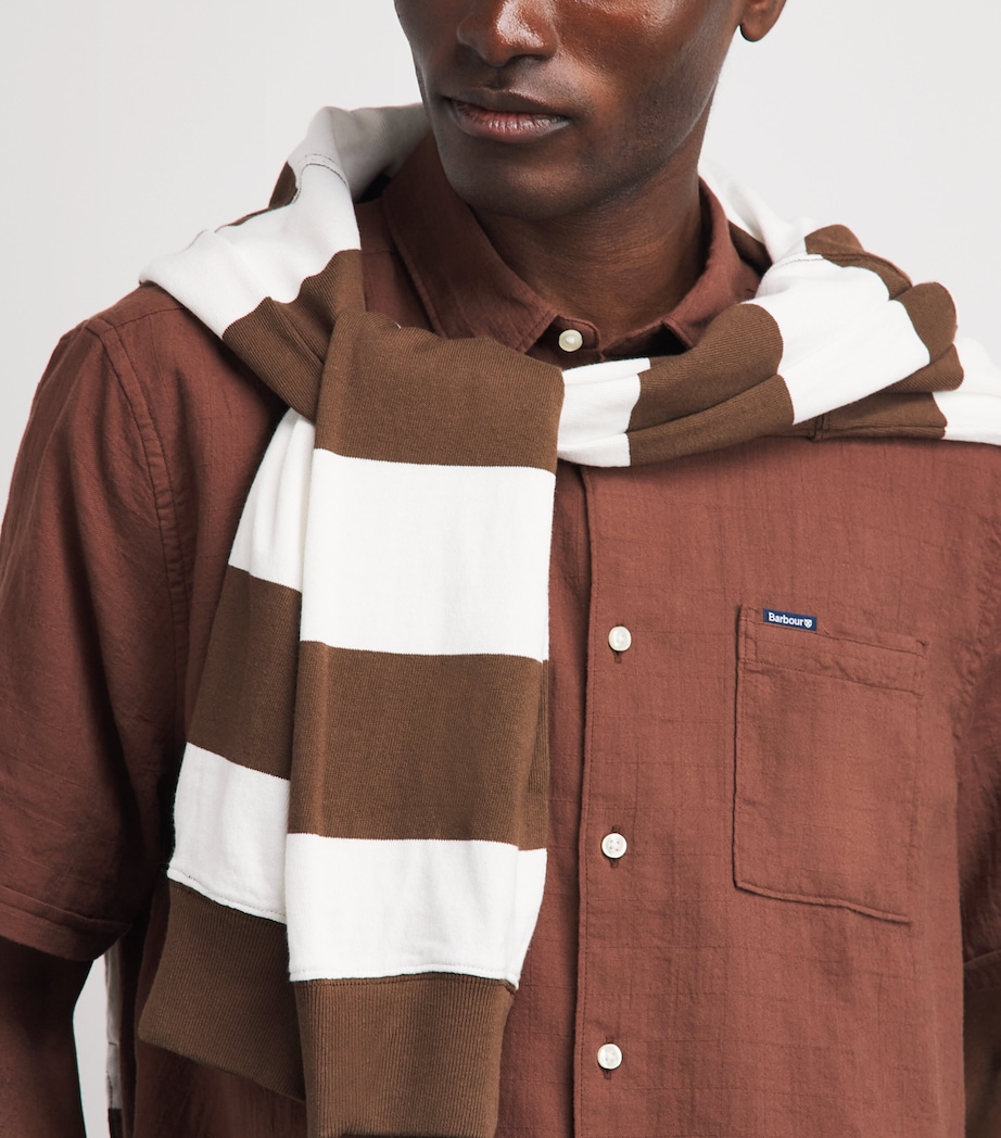 Barbour Mens Cotton Ripstop Kingswood Shirt Burnt Pepper Image 3