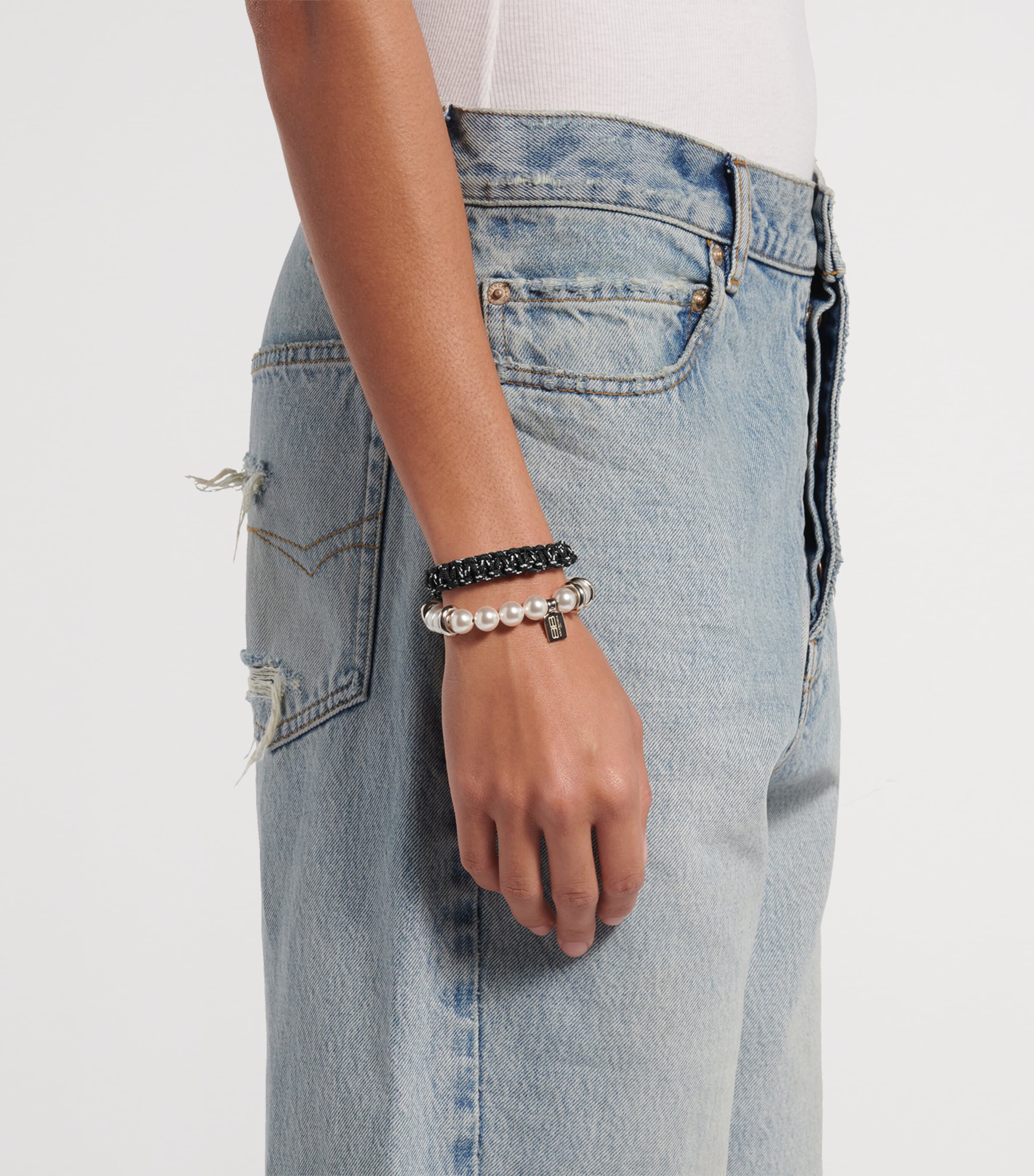 Balenciaga Pearl Malibu Beaded Choker Necklace Image 3