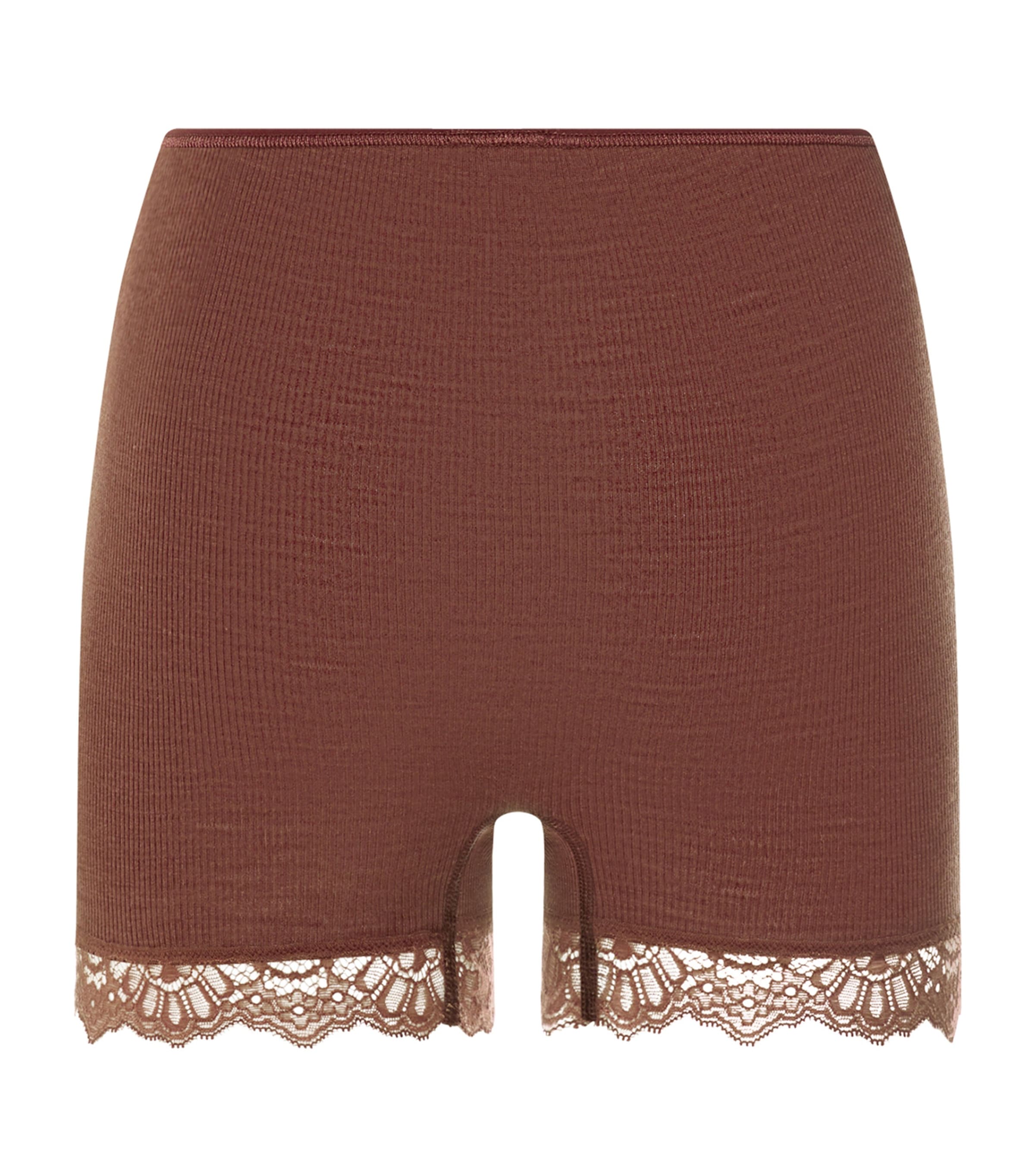Hanro Womens Wool-Silk Boy Shorts Cinnamon Image 3