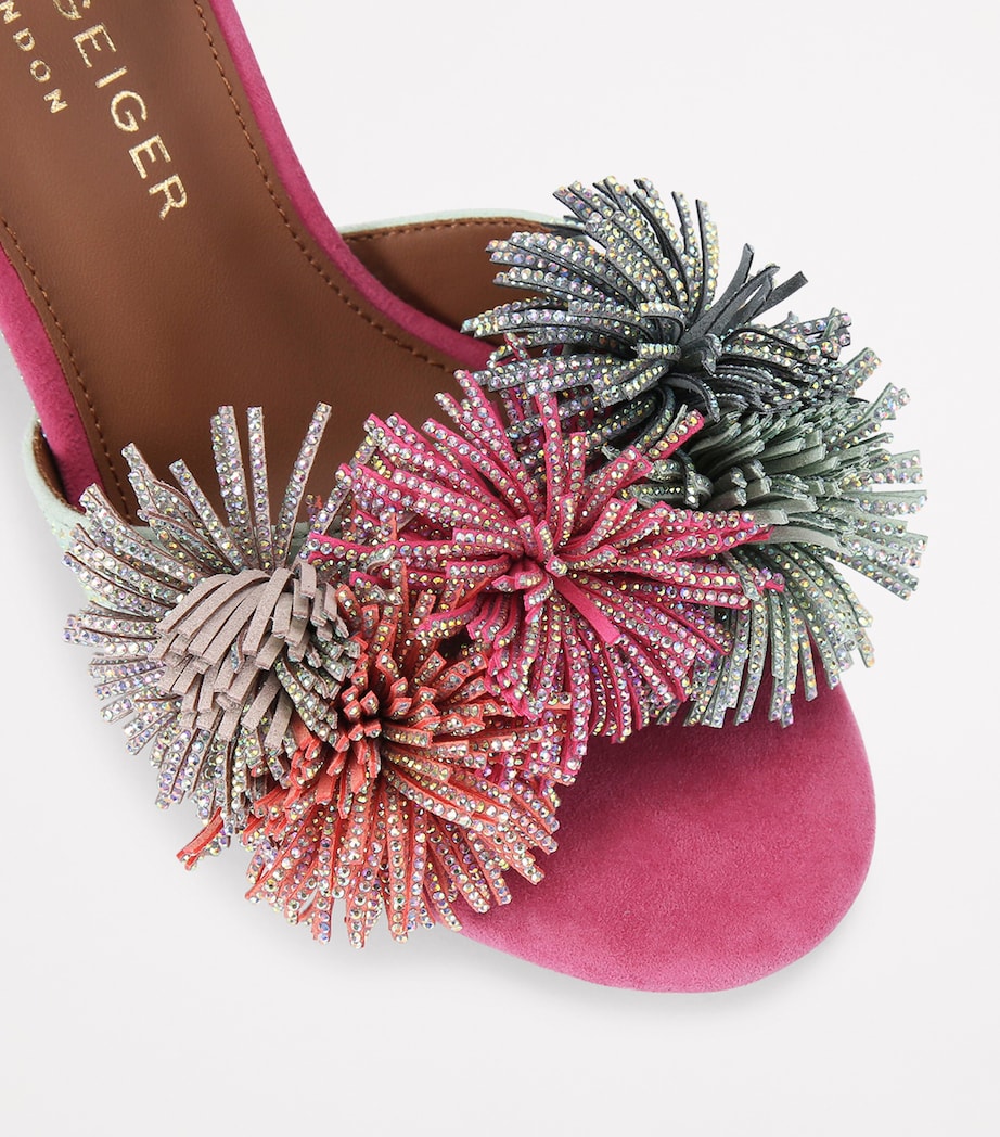 Pom-Pom Ankle Tie Heeled Sandals MULT/OTHER Image 3