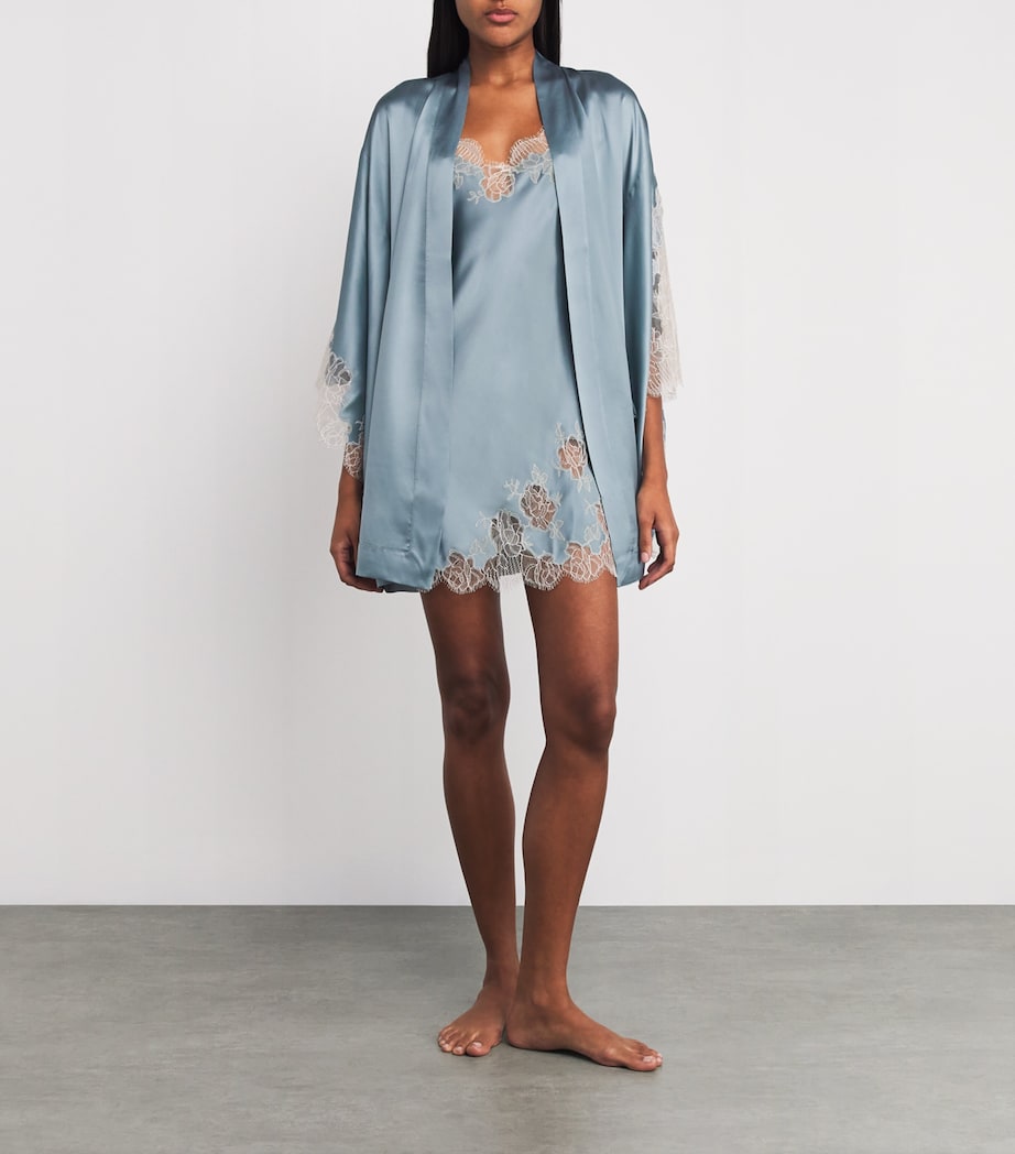 Silk Lace-Trim Short Slip Dress BLEU GIVRE/NACR Image 2