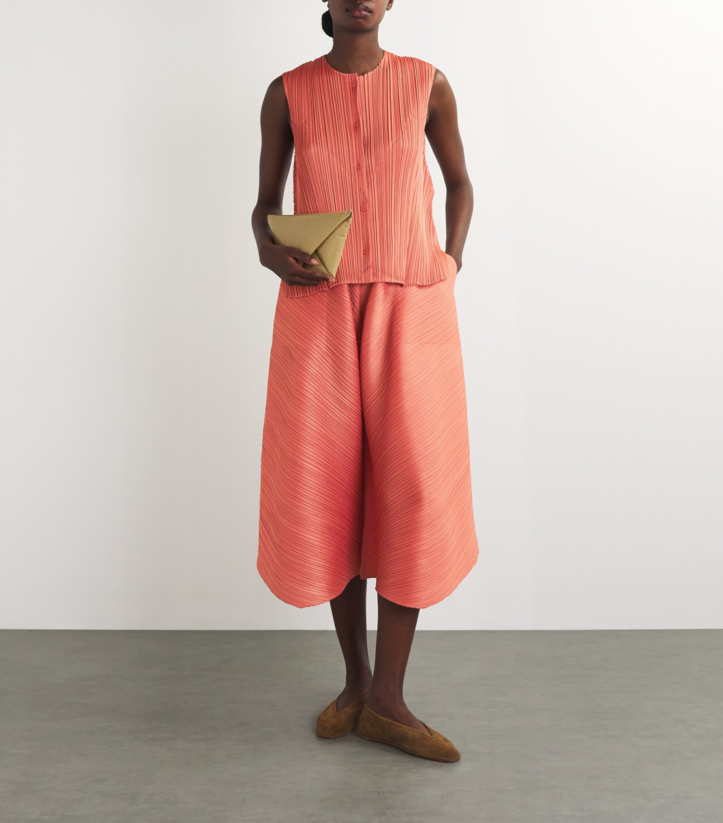 パンツ PLEATS PLEASE SOLAR FLARE Pleats Please Issey Miyake Cropped Solar Flare Trousers