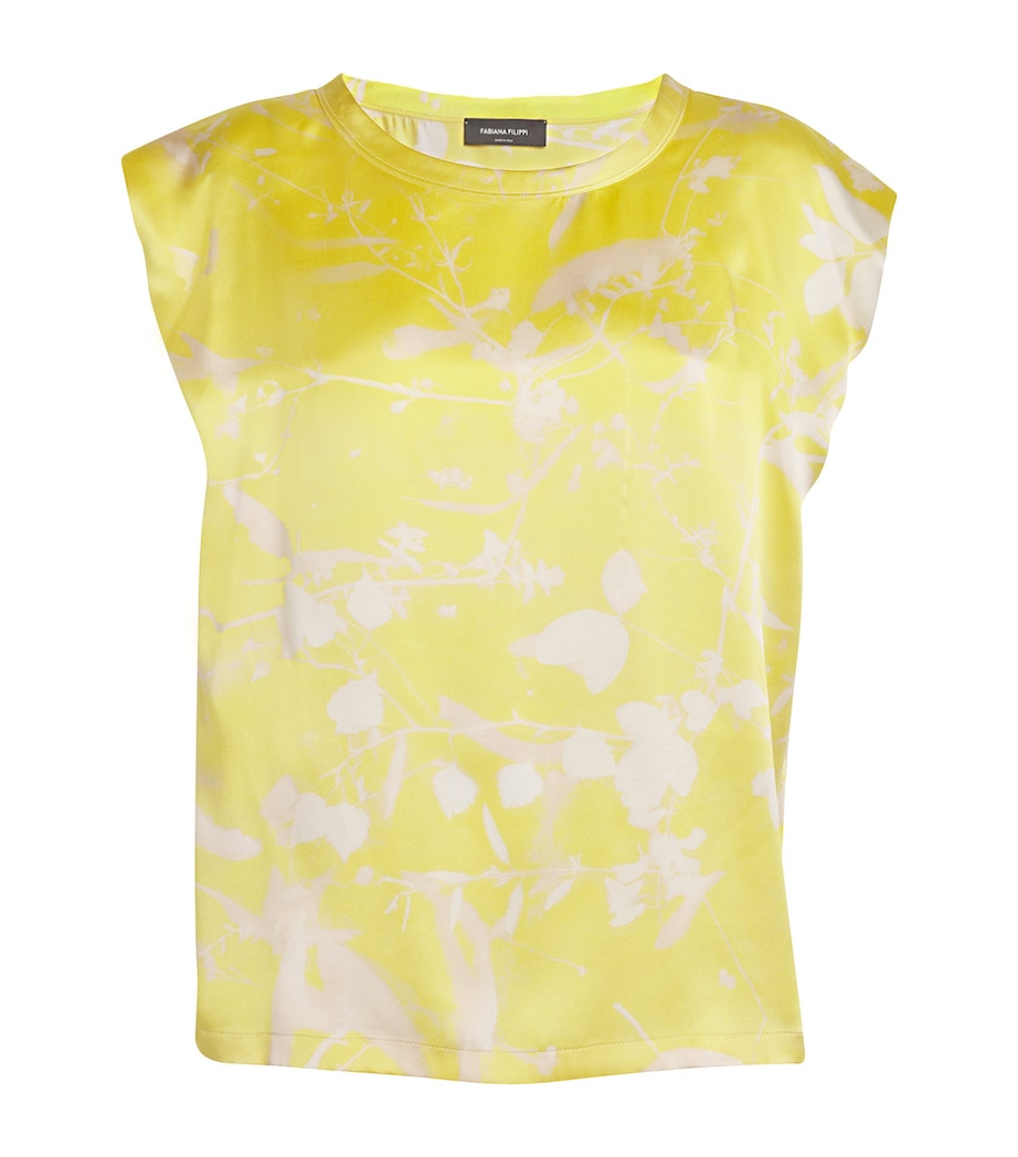Fabiana Filippi Womens Silk Sleeveless T-Shirt Cedro Image 1