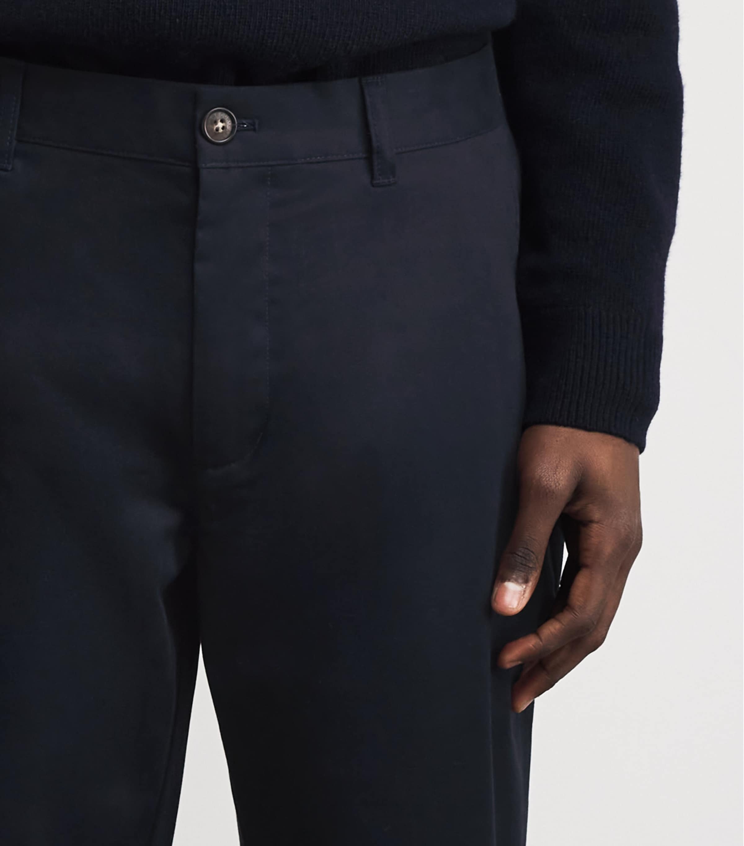 Stretch-Cotton Straight Trousers DARK NAVYNY74 Image 6