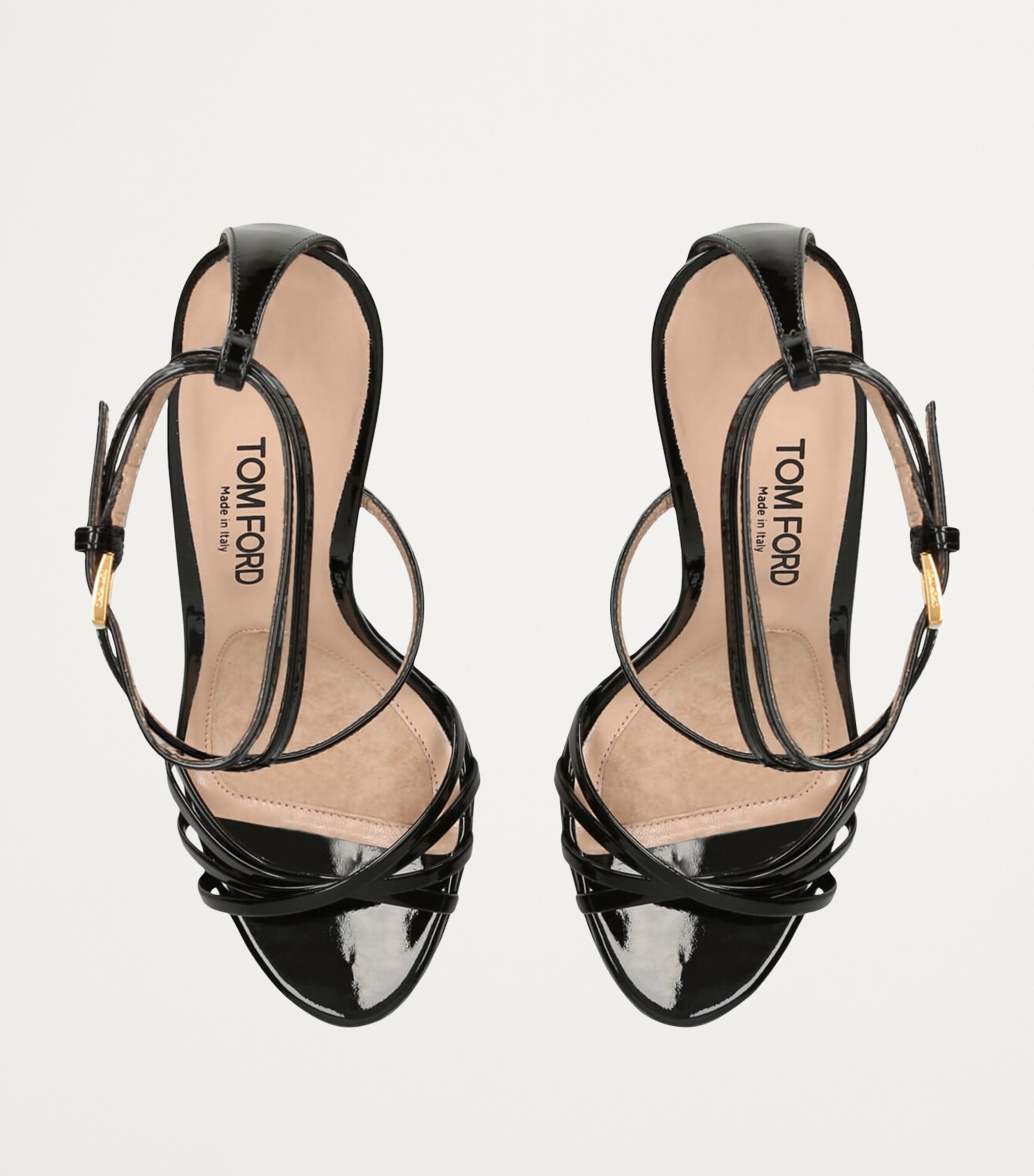 TOM FORD Patent Leather Heeled Sandals 100 Black Image 4