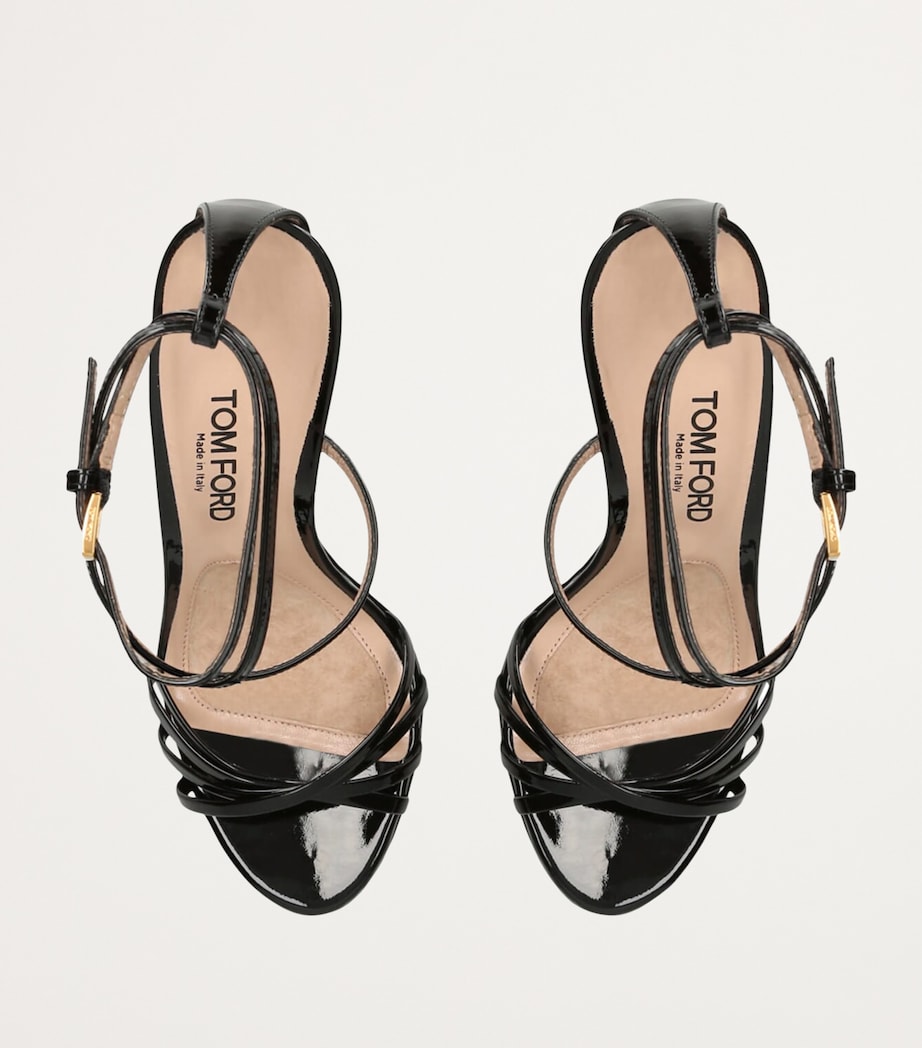 TOM FORD Patent Leather Heeled Sandals 100 Black Image 4