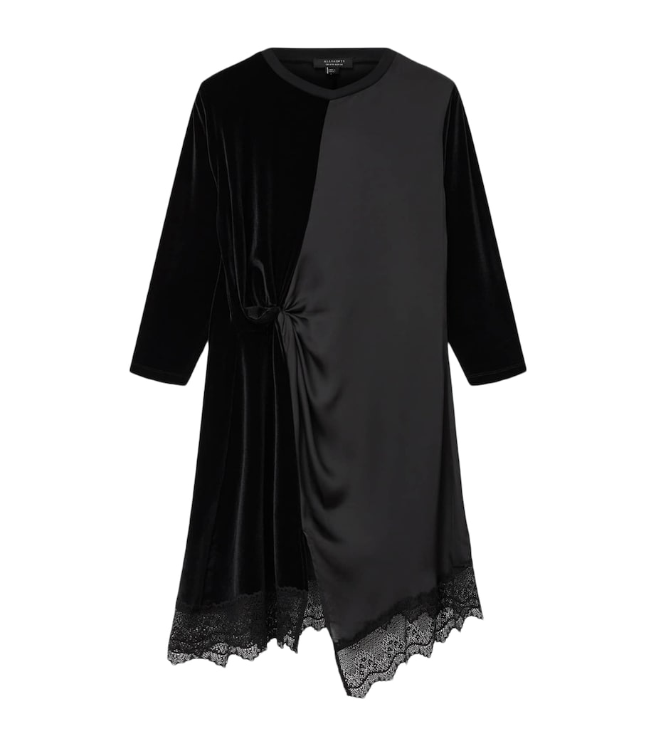 Satin-Velvet Lana Midi Dress BLACK Image 1