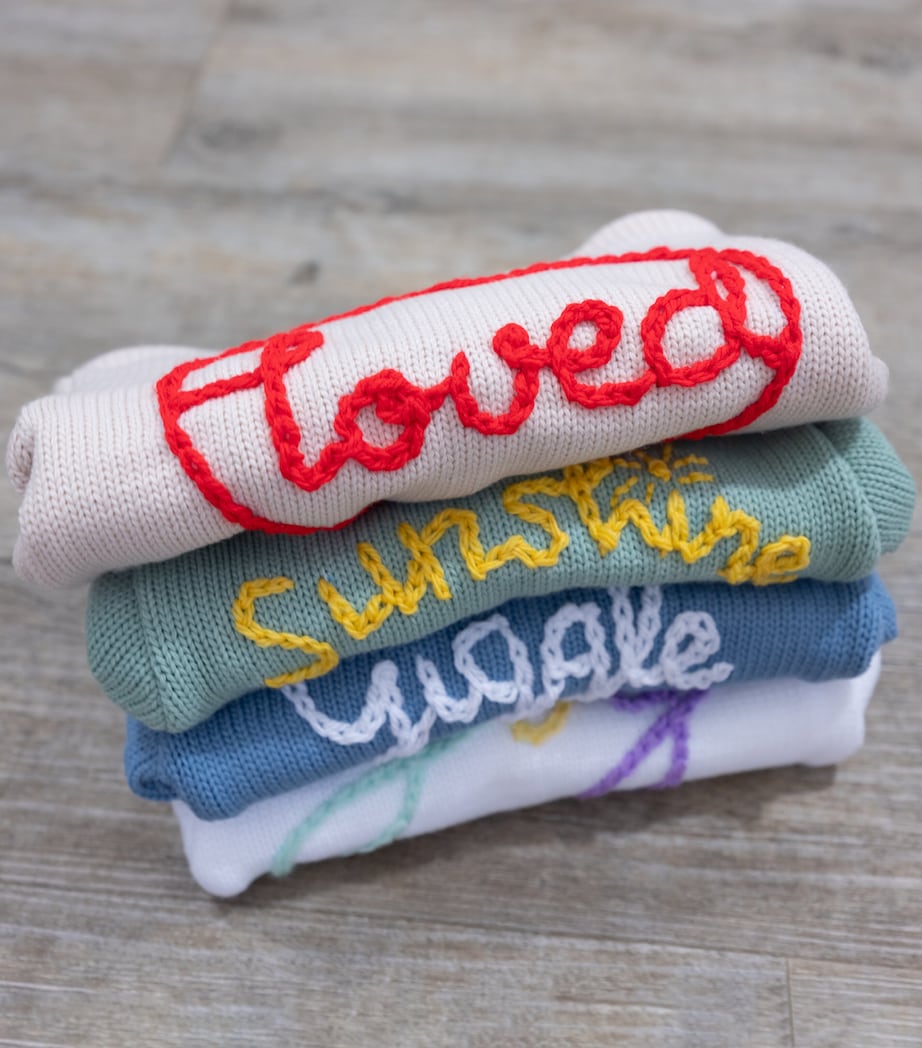 Embroidered Loved Cardigan (0-12 Months) NUETRAL Image 3