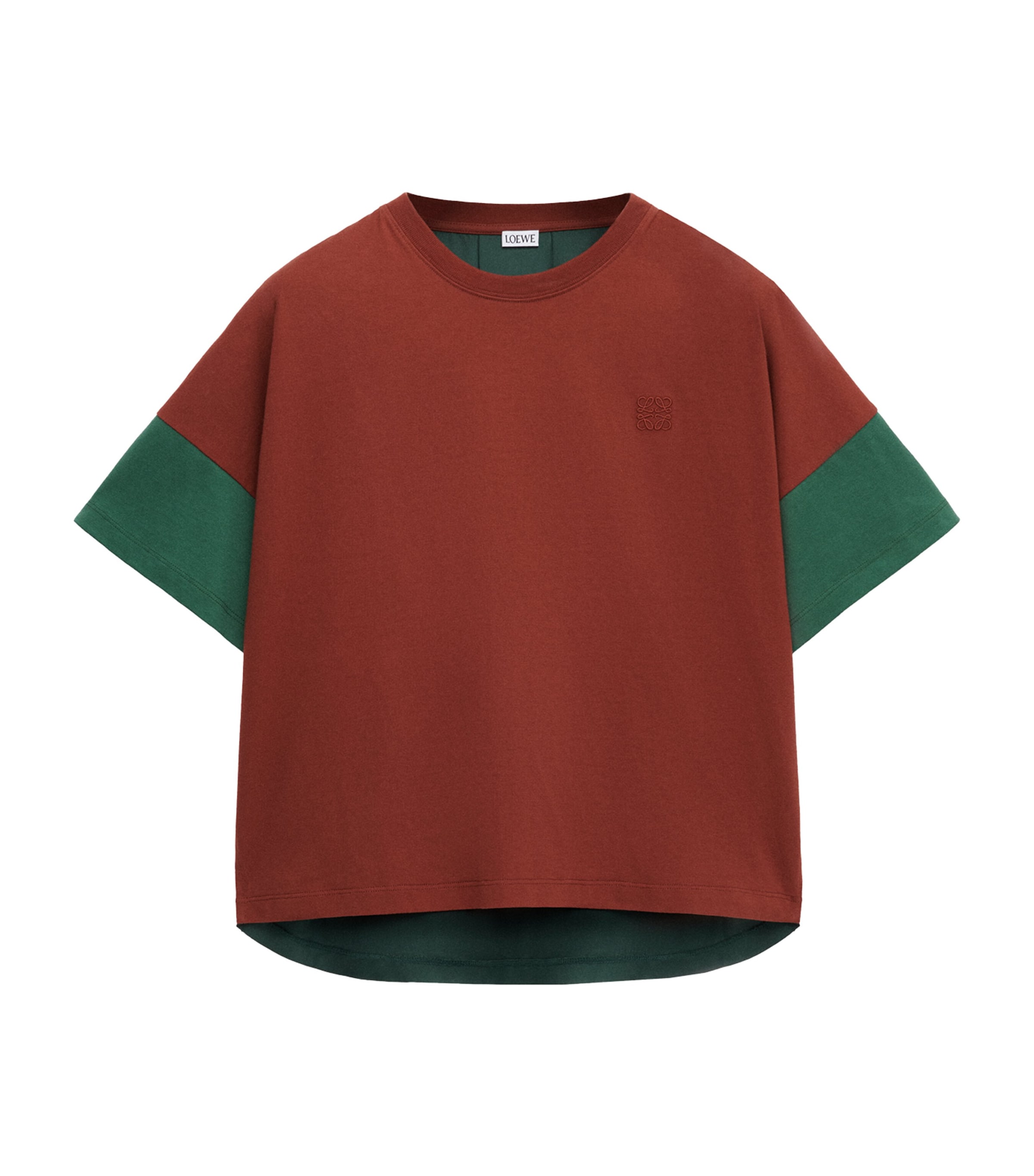 Loewe Cotton-silk Box-fit T-shirt In Brown