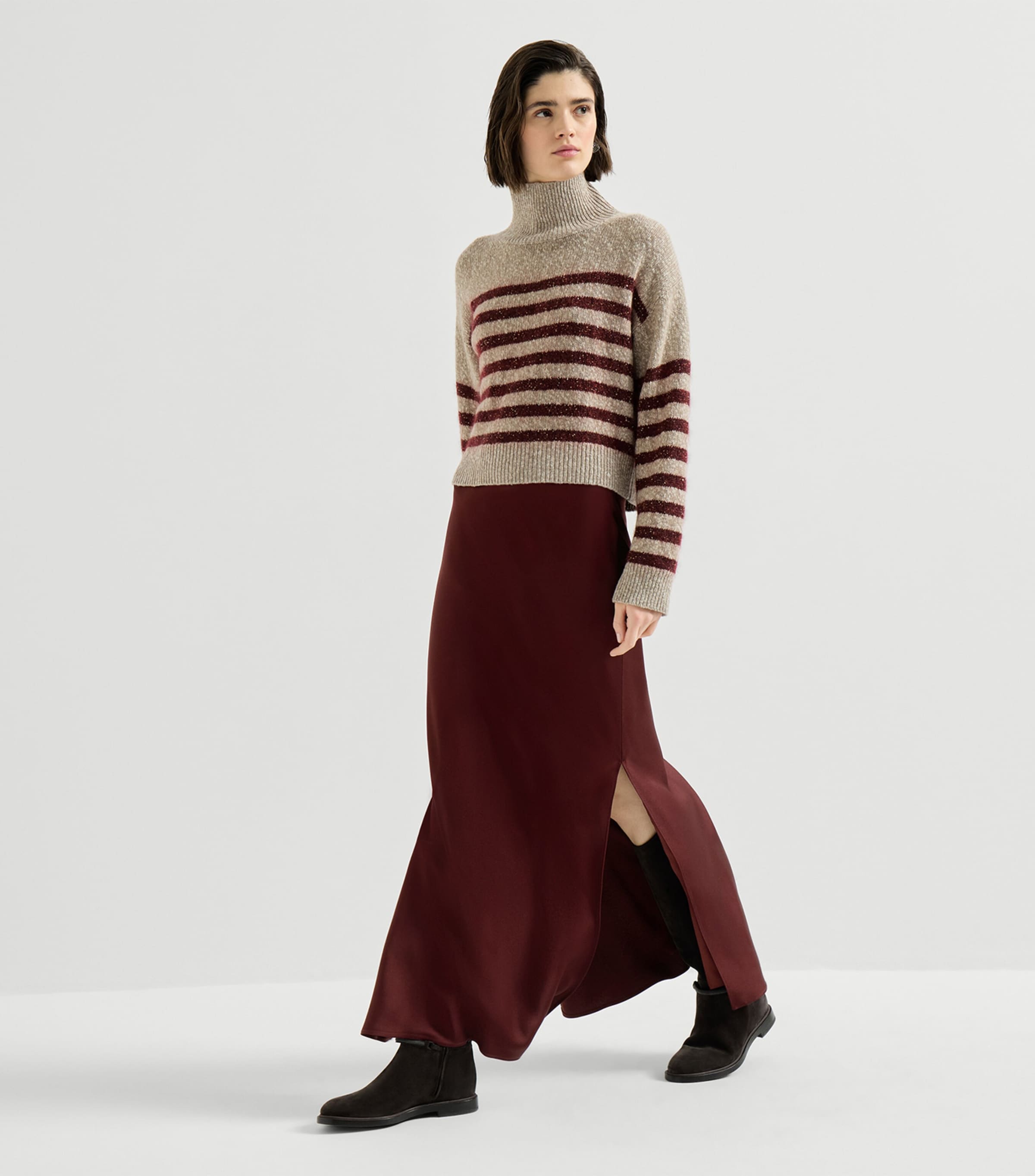 Brunello Cucinelli Womens Satin Maxi Skirt Image 4