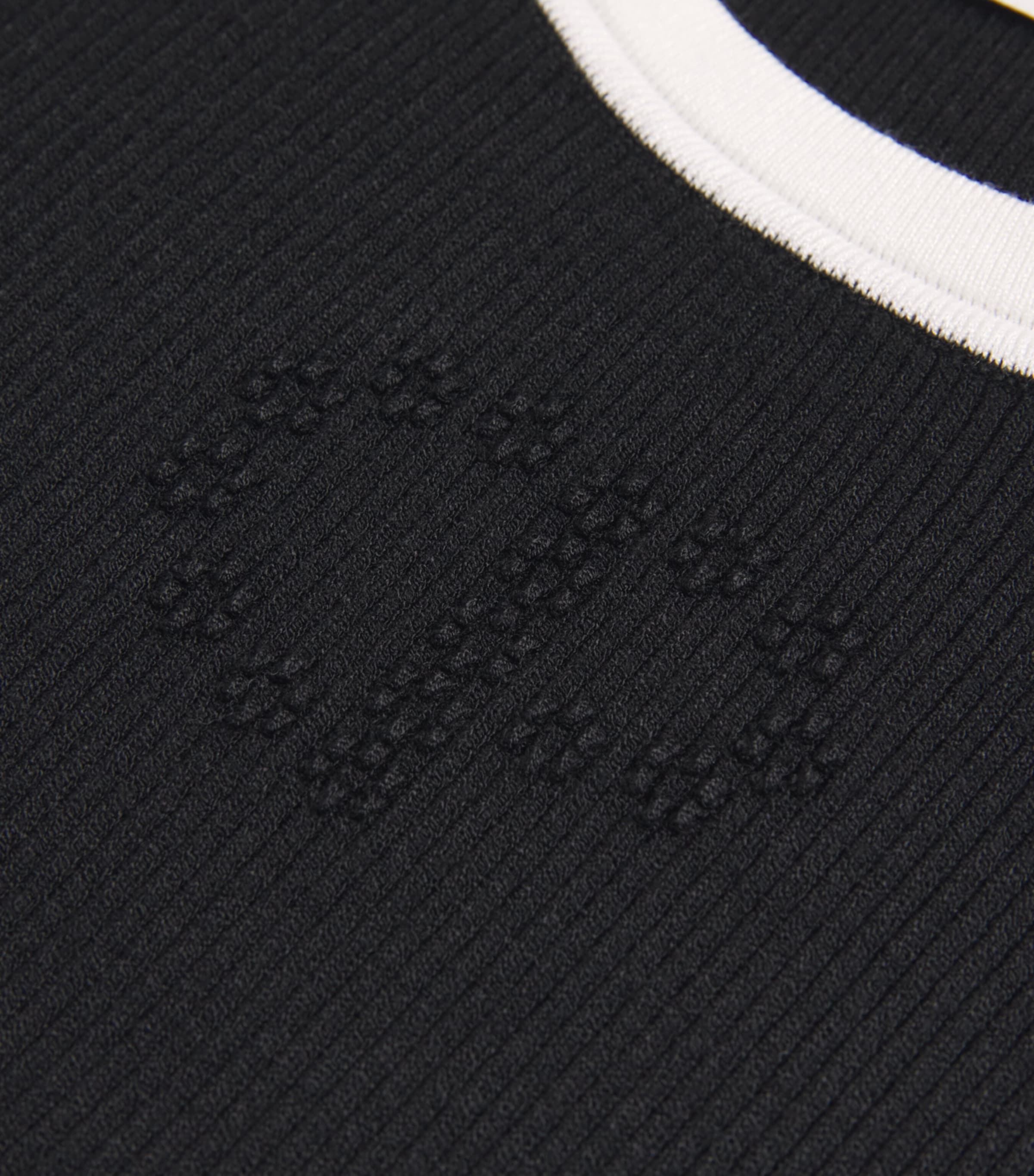 Rib-Knit Embroidered Sweater BLACK Image 5