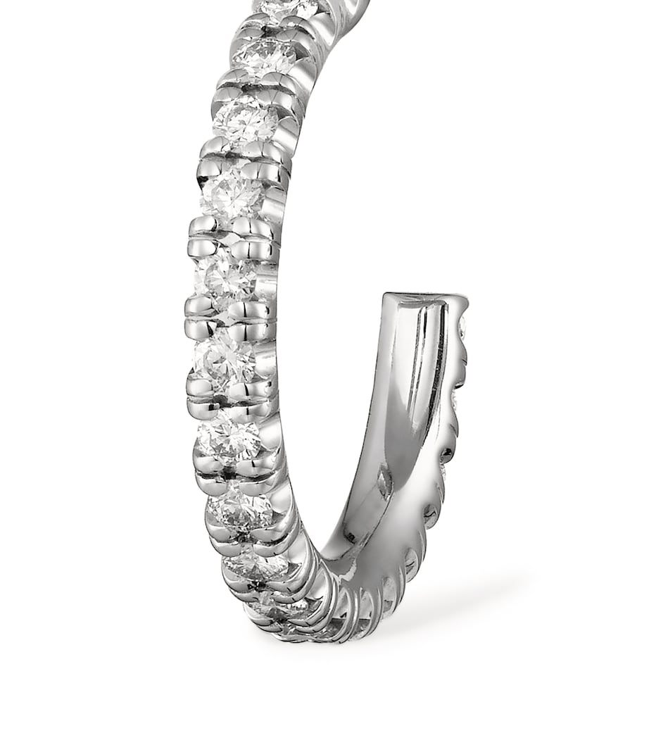 Small White Gold and Diamond Étincelle de Cartier Hoop Earrings WHITE GOLD Image 3
