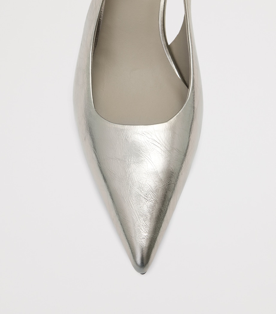 Leather Idyia Slingback Pumps 20 GUNMETAL GREY Image 5