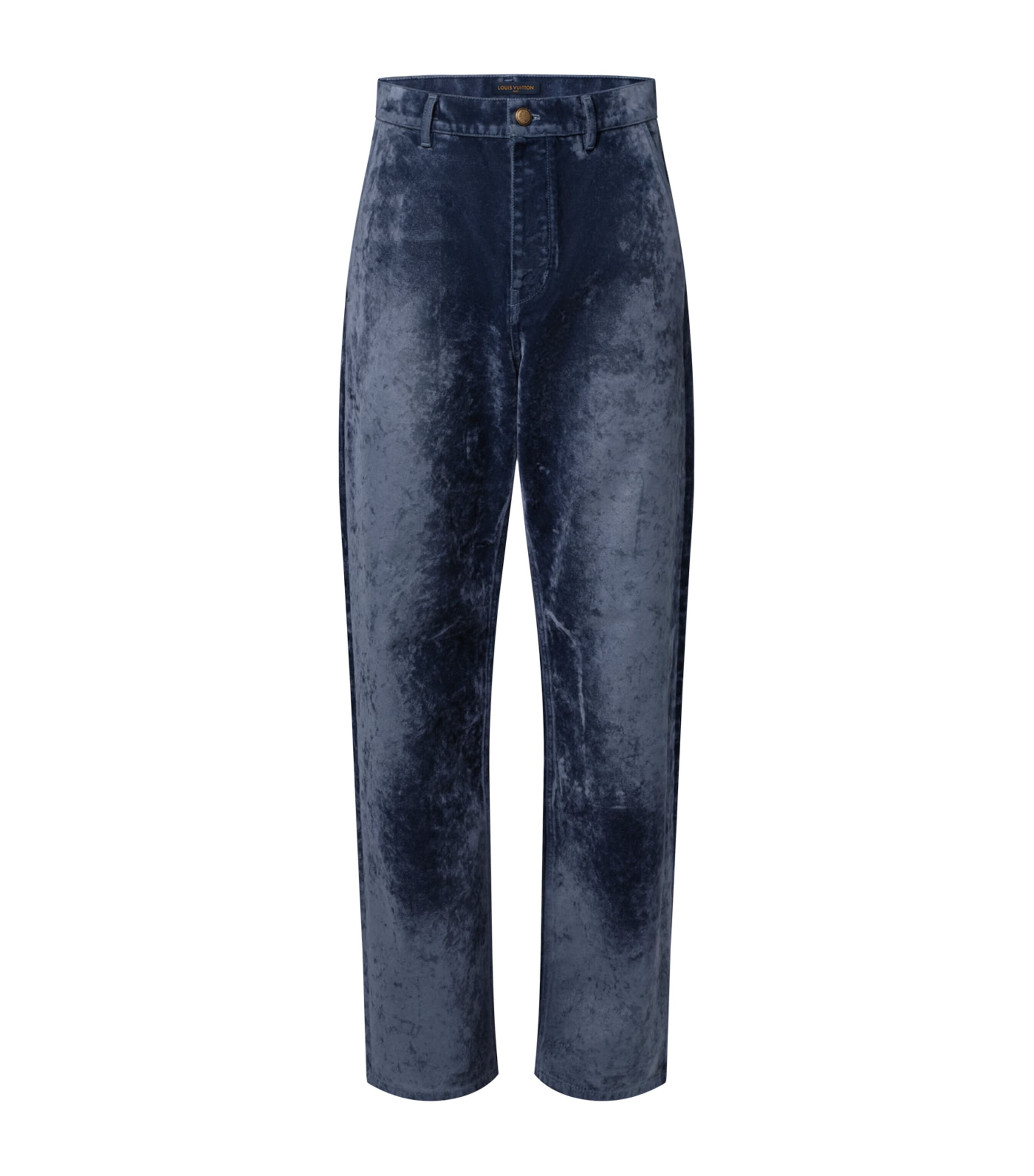 Velvet-Flocked Denim Trousers NIGHT SKY Image 1