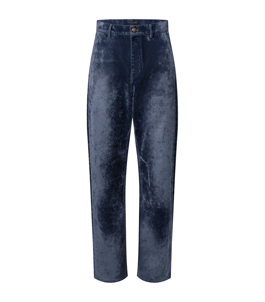 Velvet-Flocked Denim Trousers NIGHT SKY Image 1