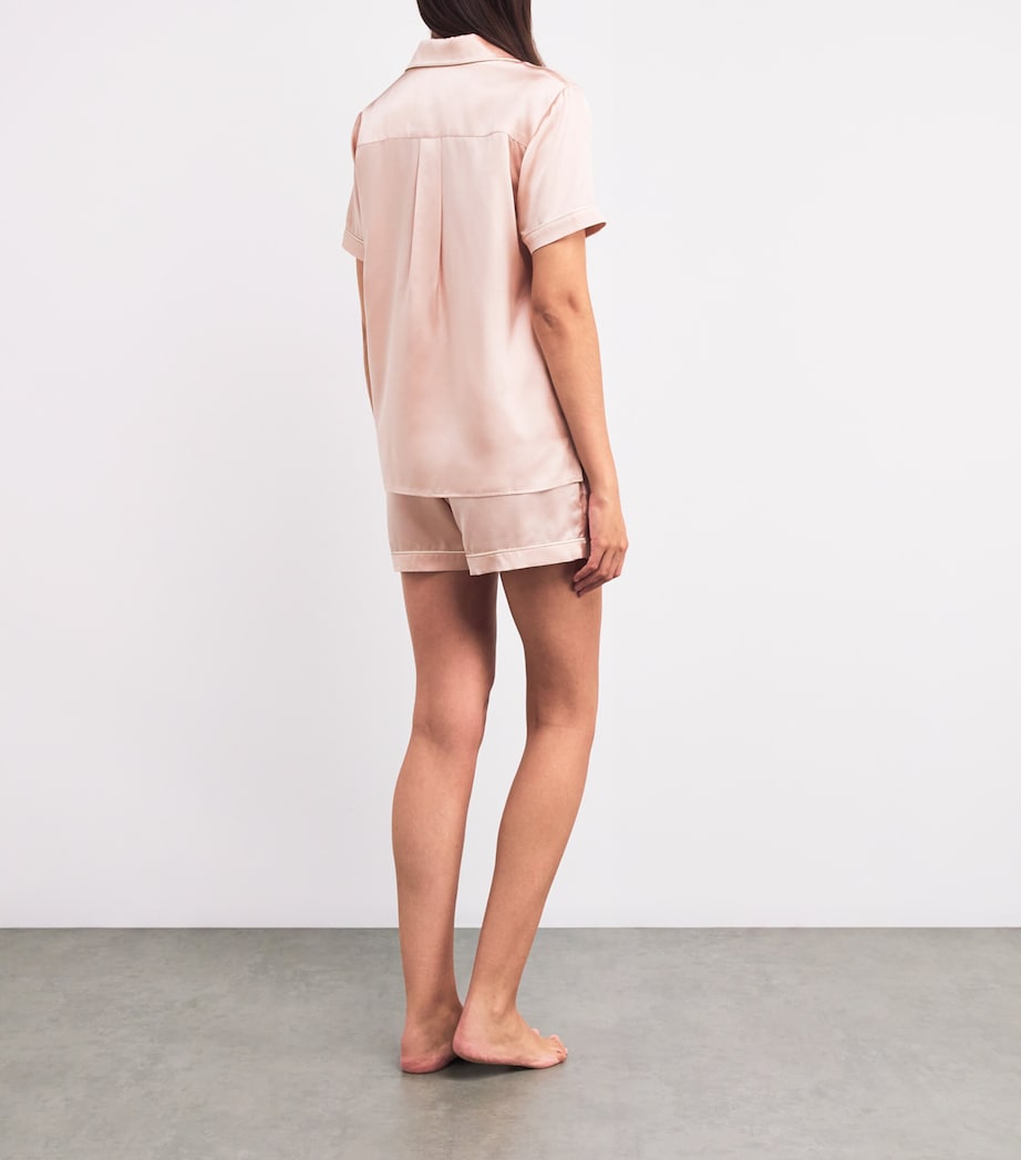 Silk Short Pyjama Set PINK Image 3