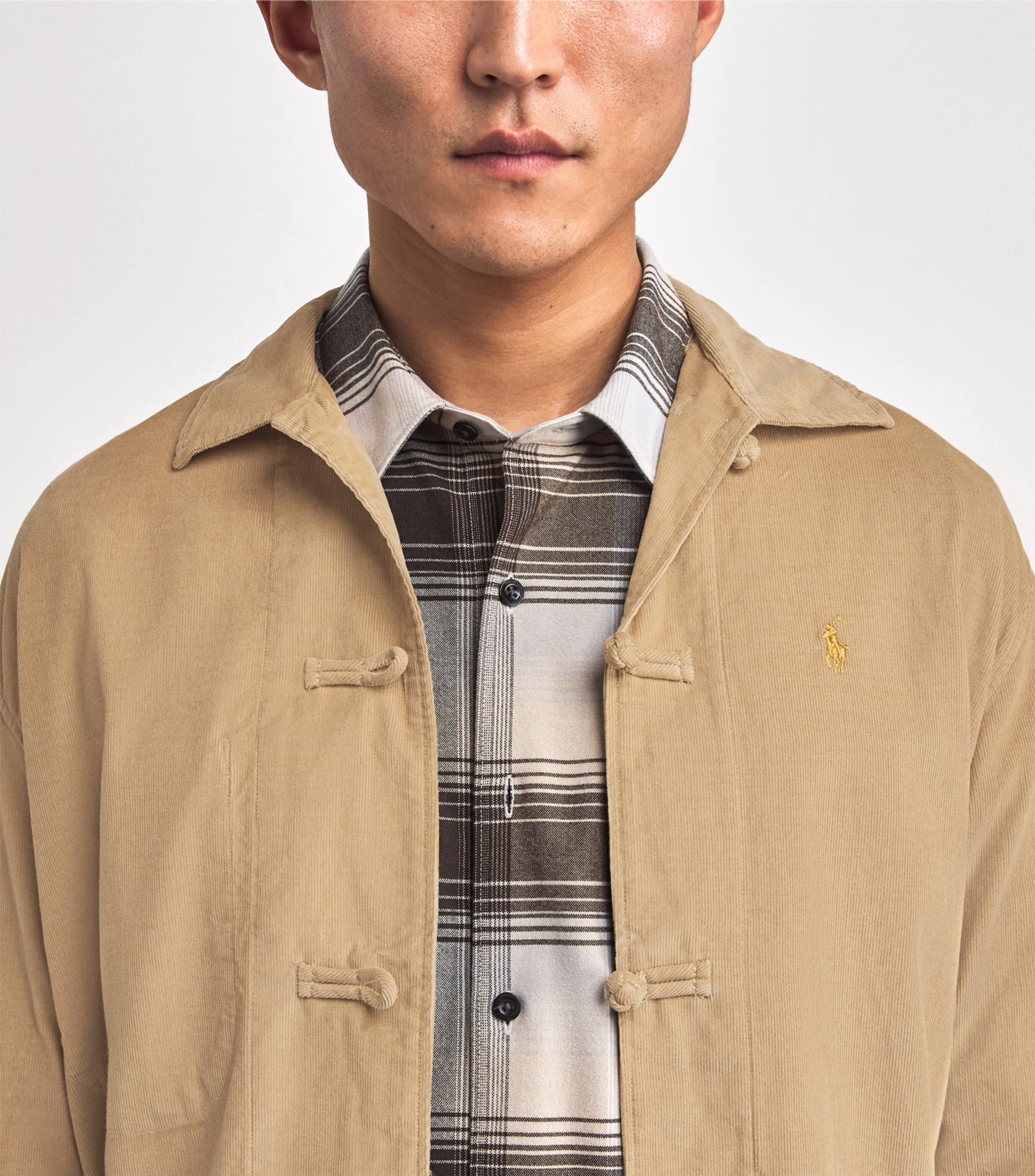 Polo Ralph Lauren Mens Cotton Corduroy Lunar New Year Overshirt Khaki Image 6