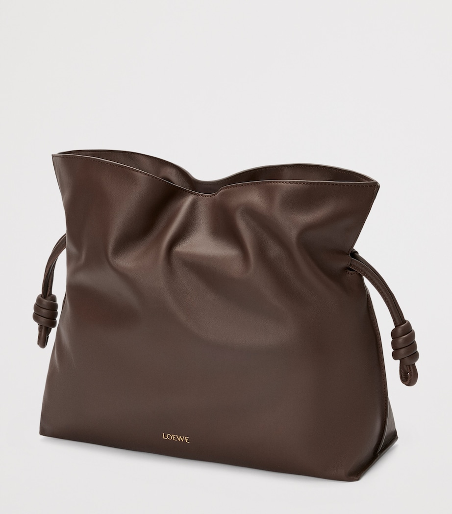 Large Leather Flamenco Purse CHOCOLATE Image 2
