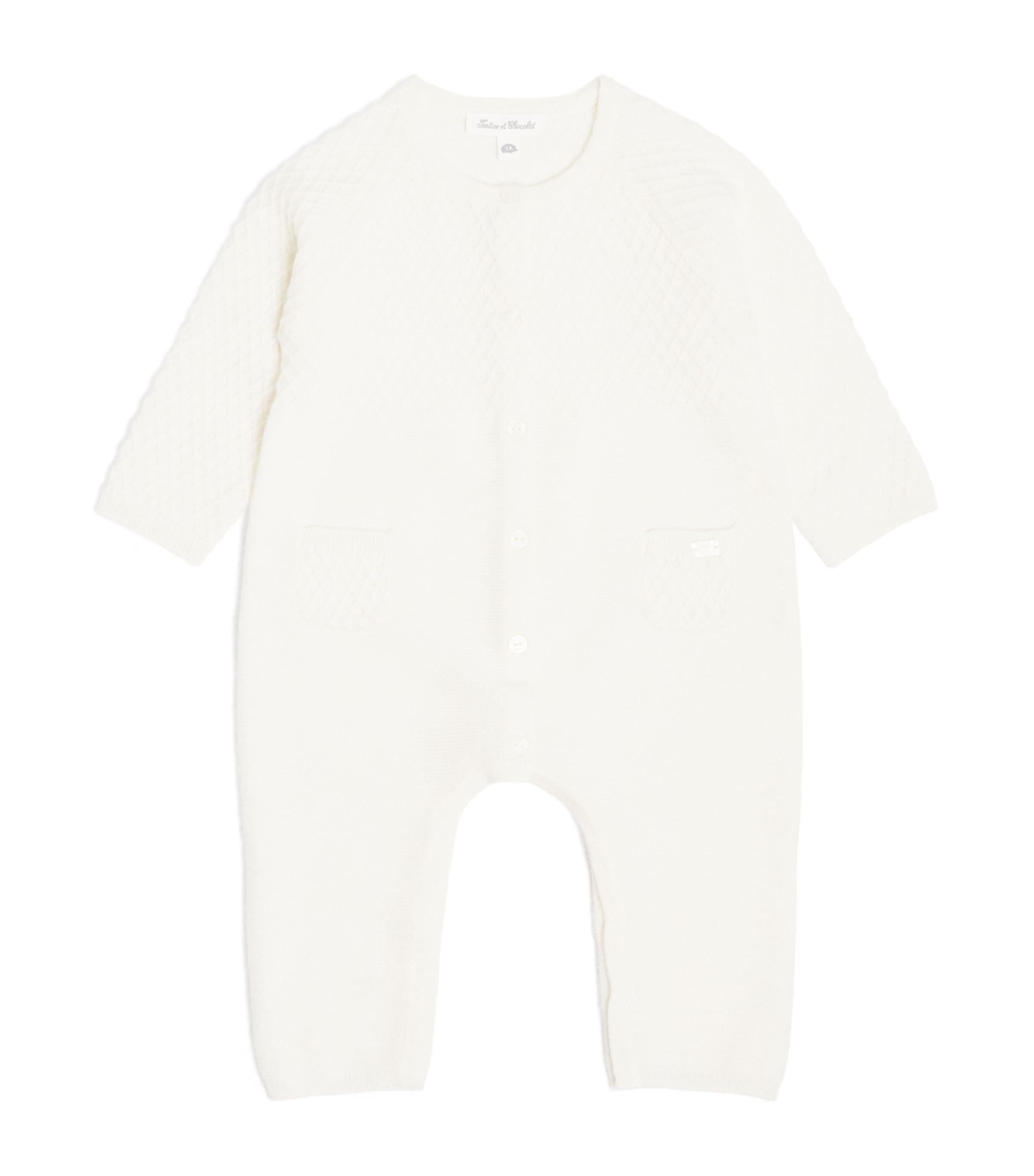 Cashmere Playsuit (0-24 Months) 13NACRE Image 1