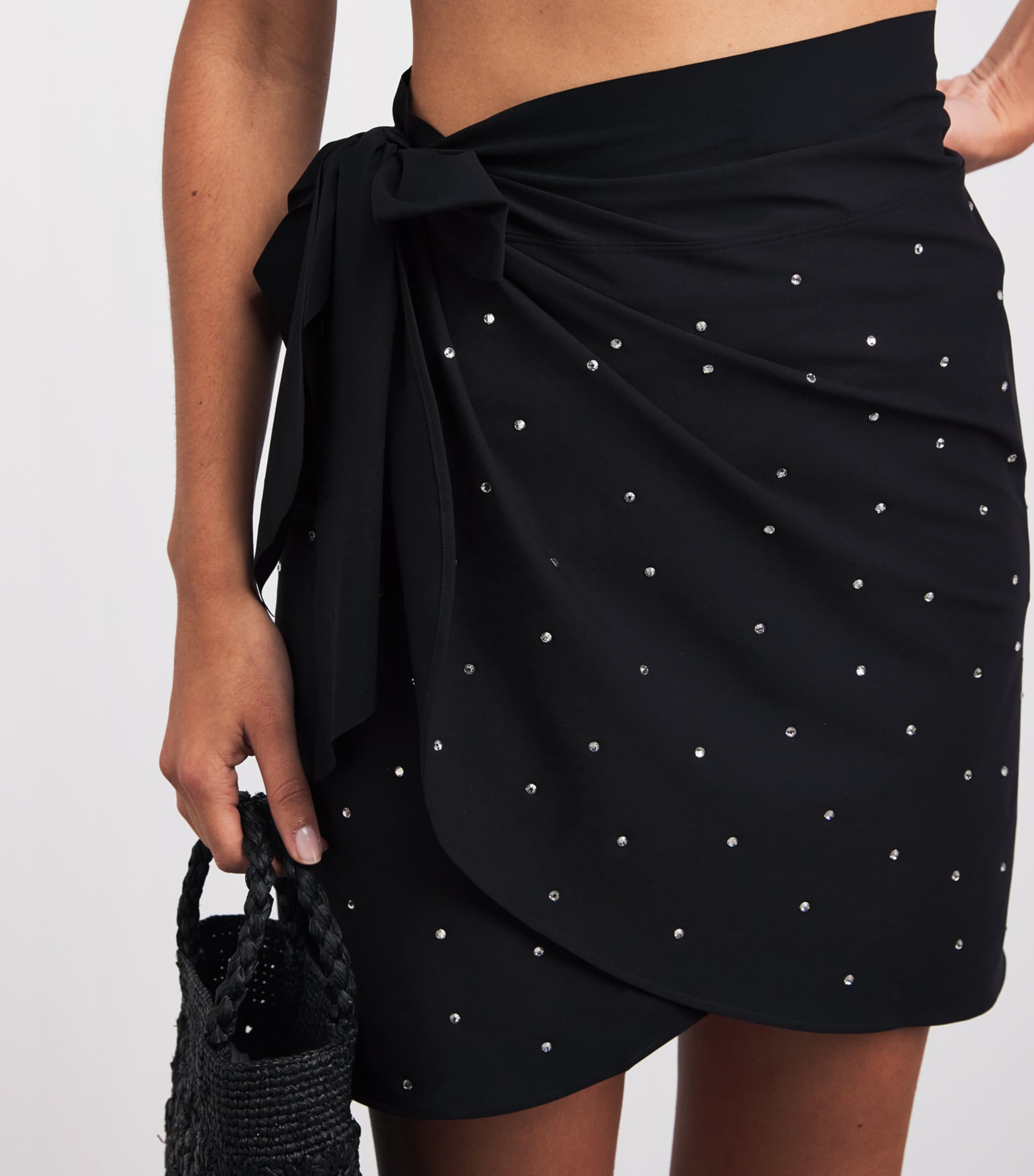 Hunza G Womens Short Swarovski UPF50+ Sarong Black Image 5
