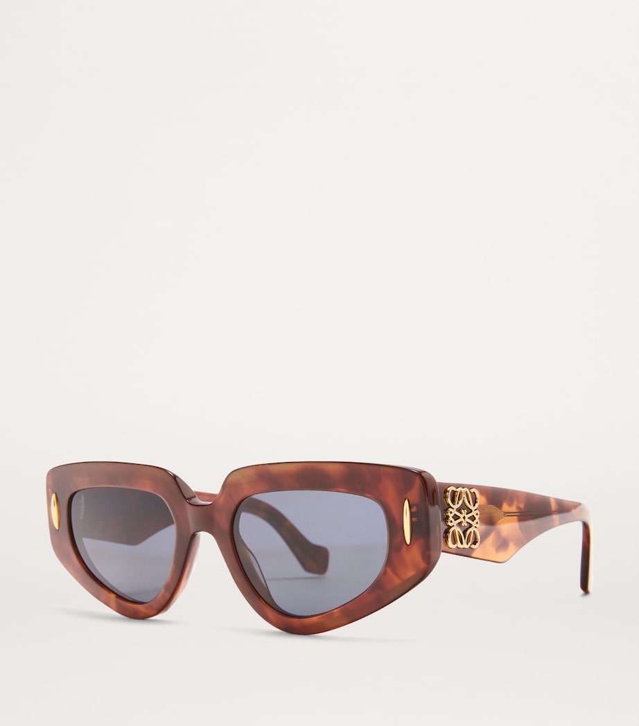 Small Acetate Butterfly Screen Sunglasses FLAMED HAVANA Image 2