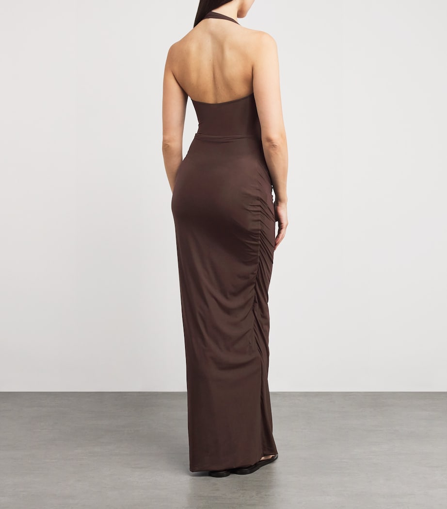 Maygel Coronel Brown Semi-Transparent Conto Maxi Dress | Harrods PA Maygel Coronel Brown Semi-Transparent Conto Maxi Dress | Harrods PA