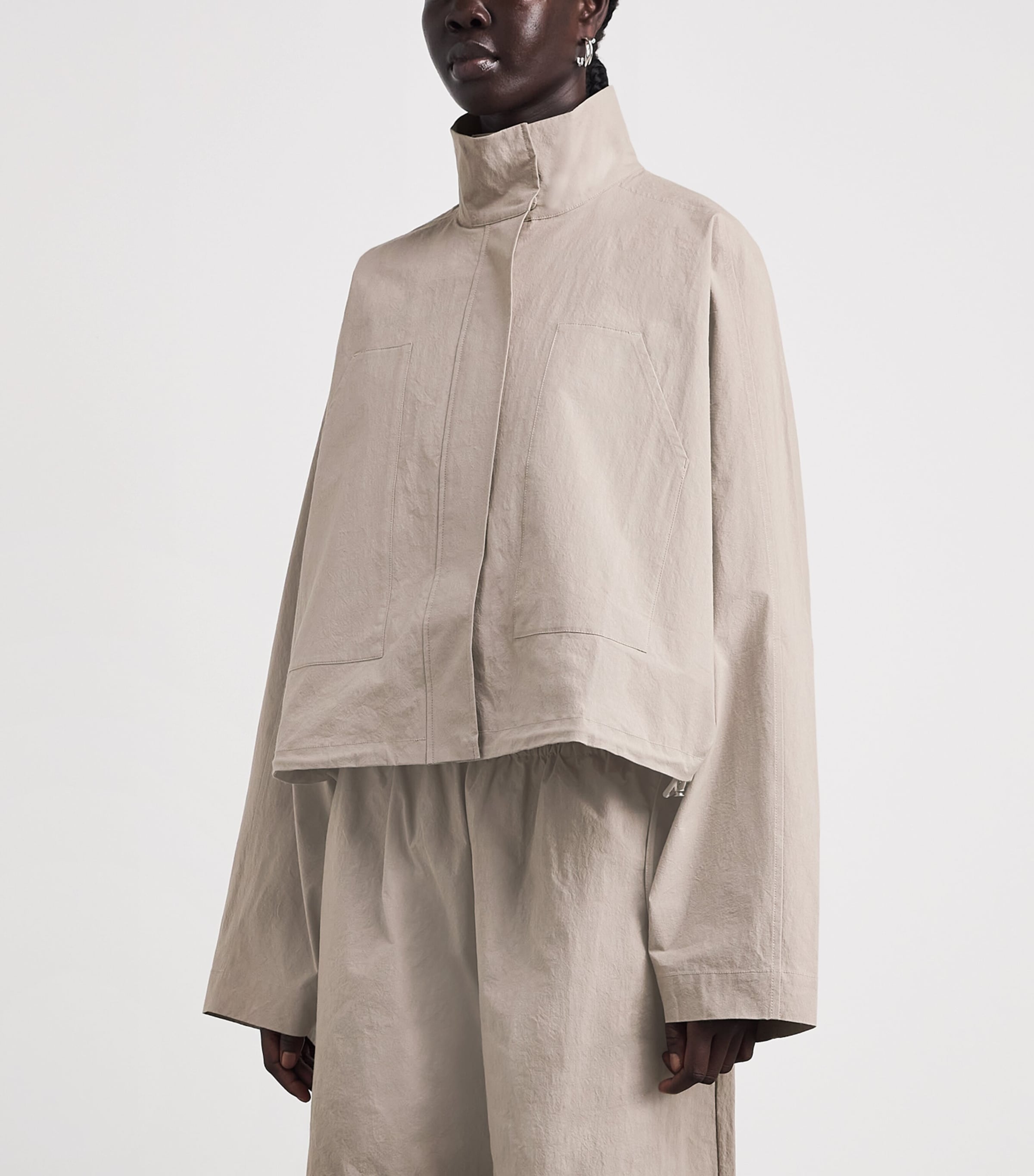 St. Agni Womens Stretch-Organic Cotton Carpenter Jacket Grey Stone Image 4
