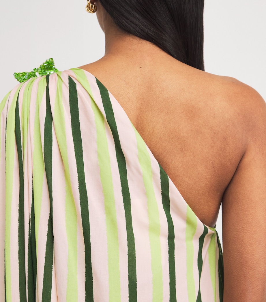 One-Shoulder Toga Maxi Dress SAGE GREEN/BLUSH Image 4