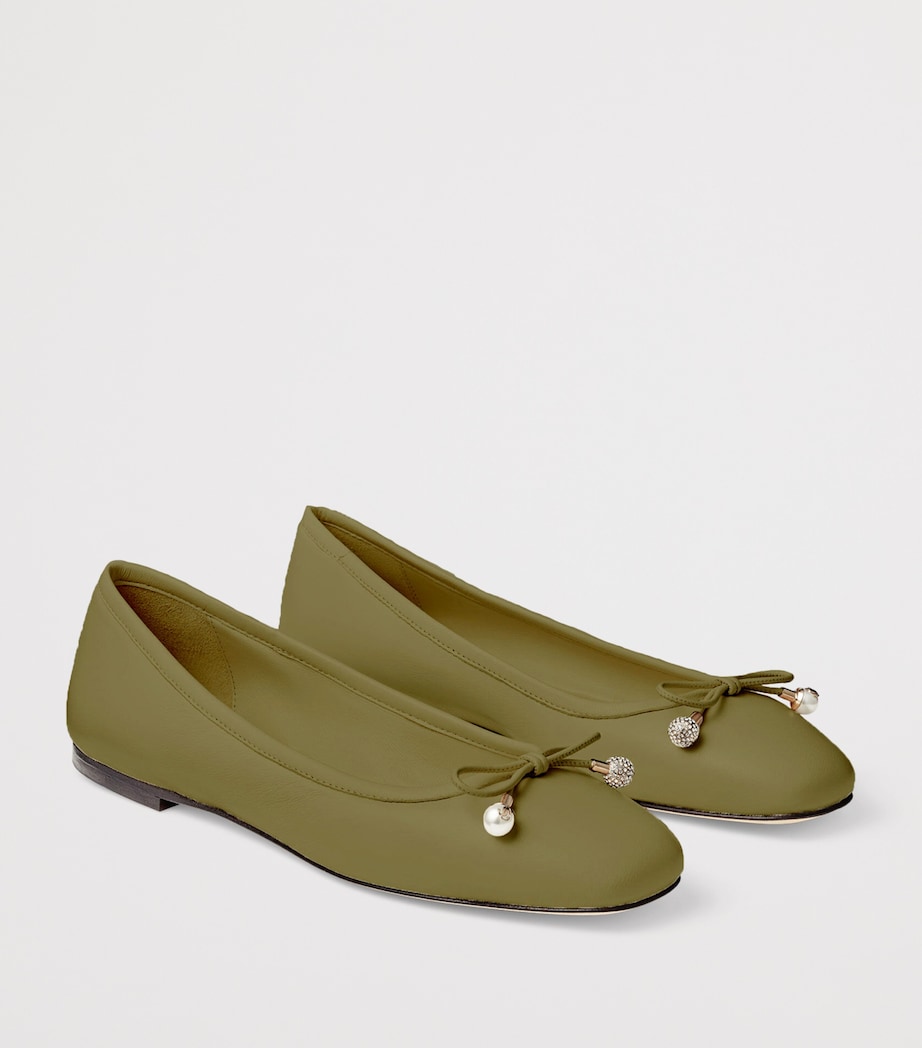 Elme Leather Ballet Flats CAPER GREEN Image 2
