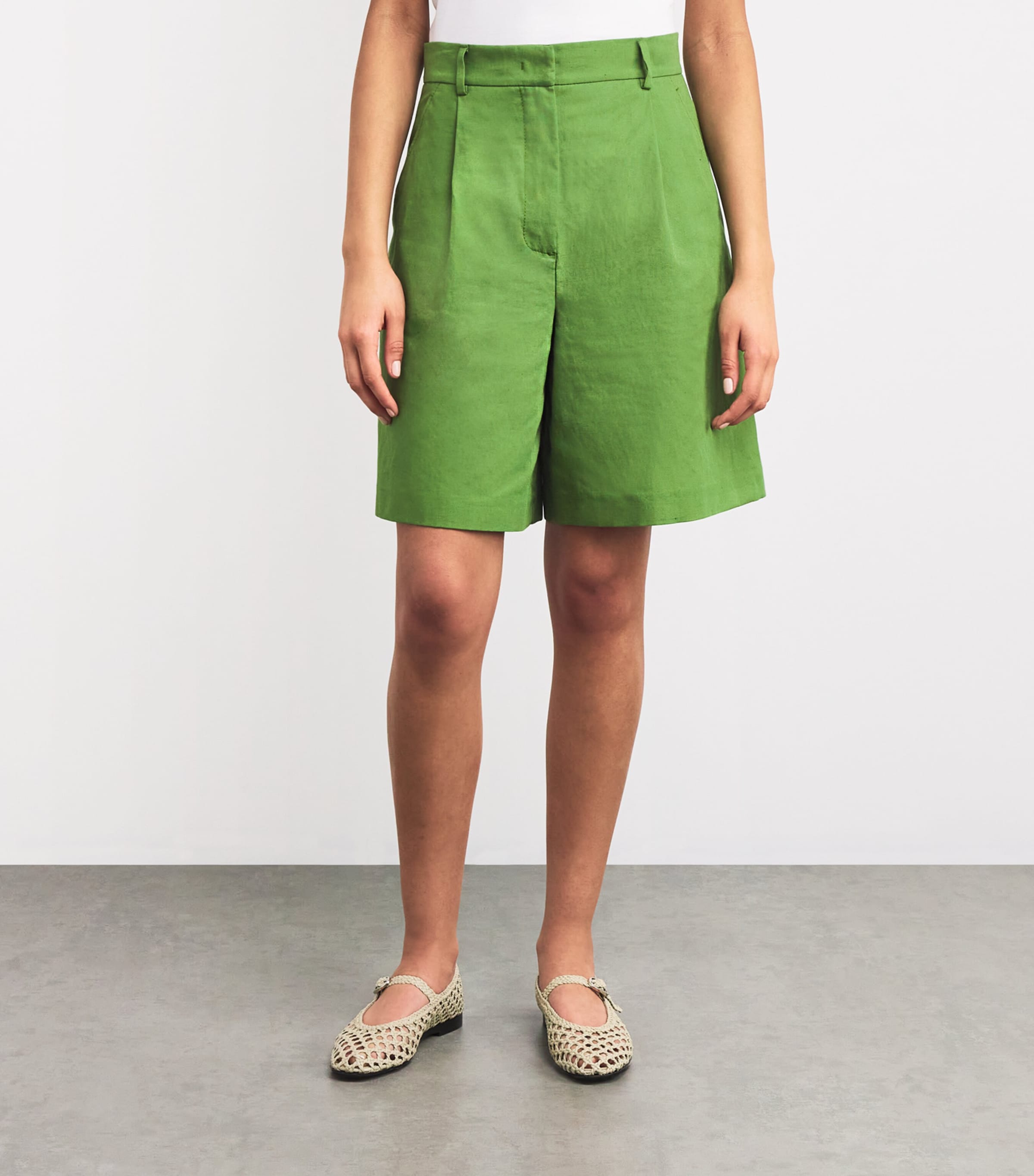 Weekend Max Mara Cotton-Linen Shorts | Harrods US