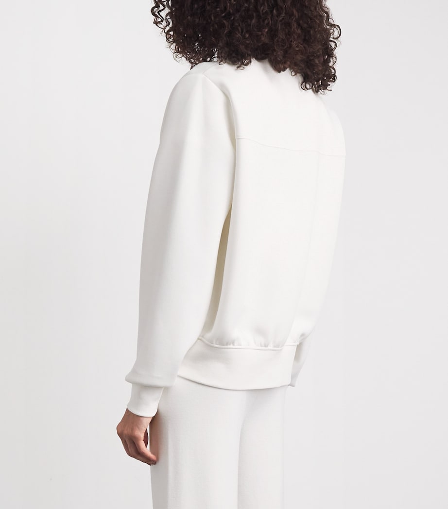 MM Womens Cotton-Silk-Blend Zip-Up Sweatshirt White Image 5