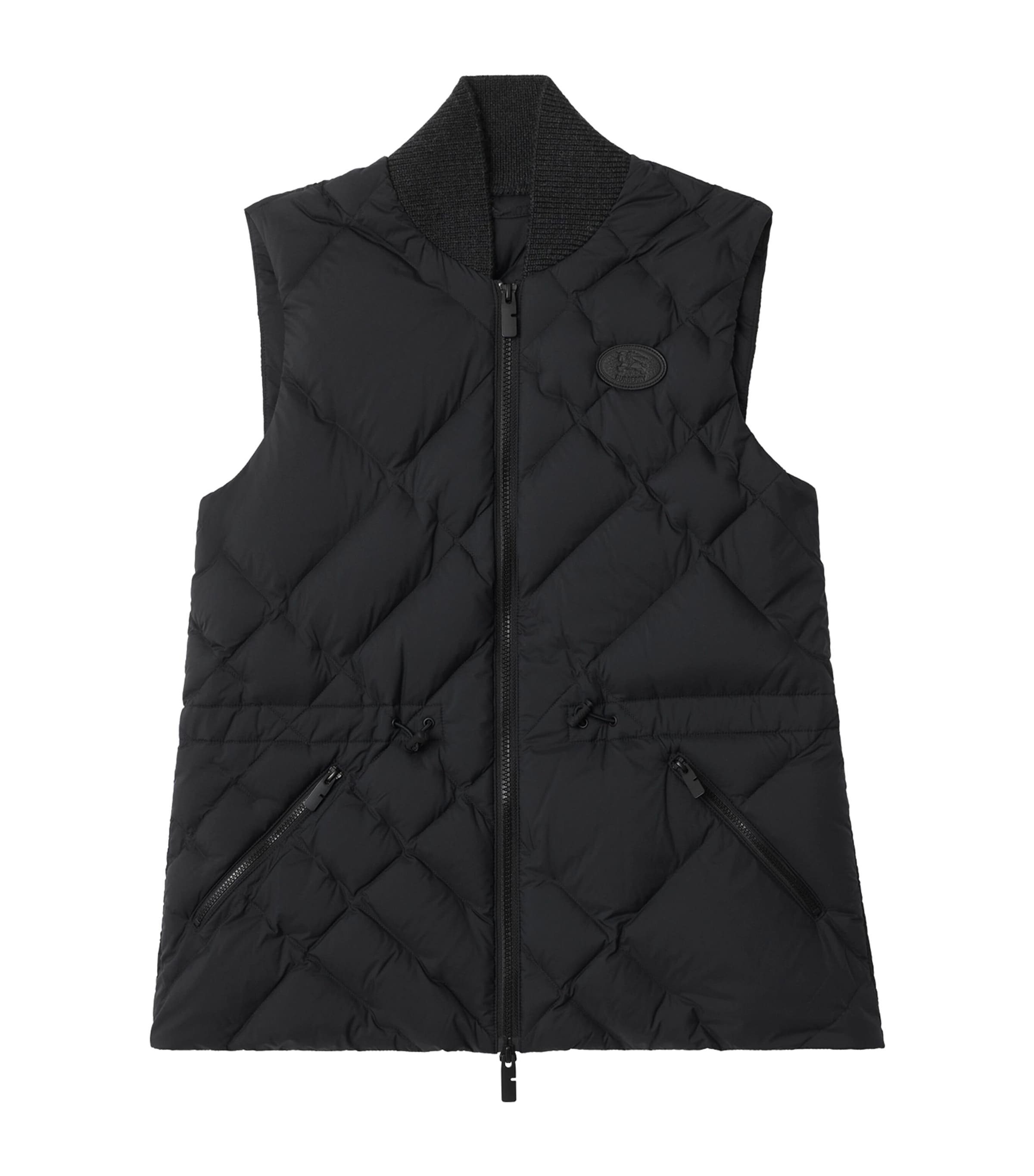 Down Check-Stitch Gilet BLACK Image 1