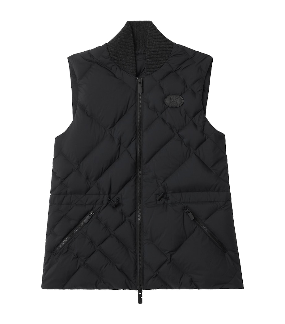 Down Check-Stitch Gilet BLACK Image 1