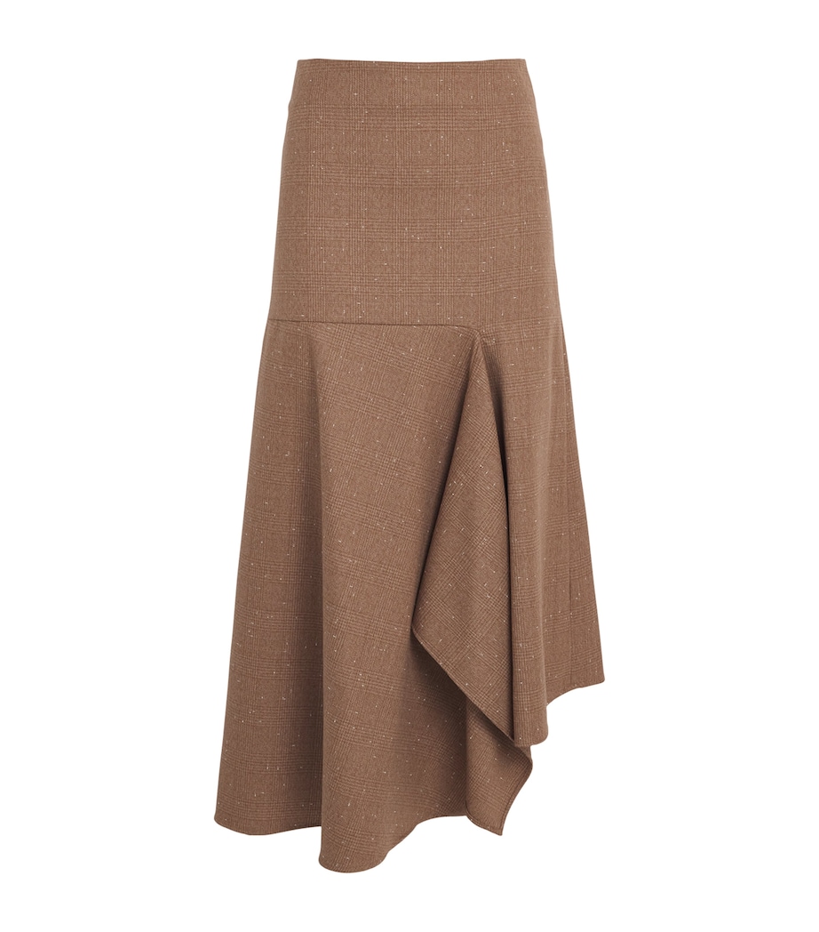 Virgin Wool Asymmetric Midi Skirt VR1 CAMMELLO Image 1