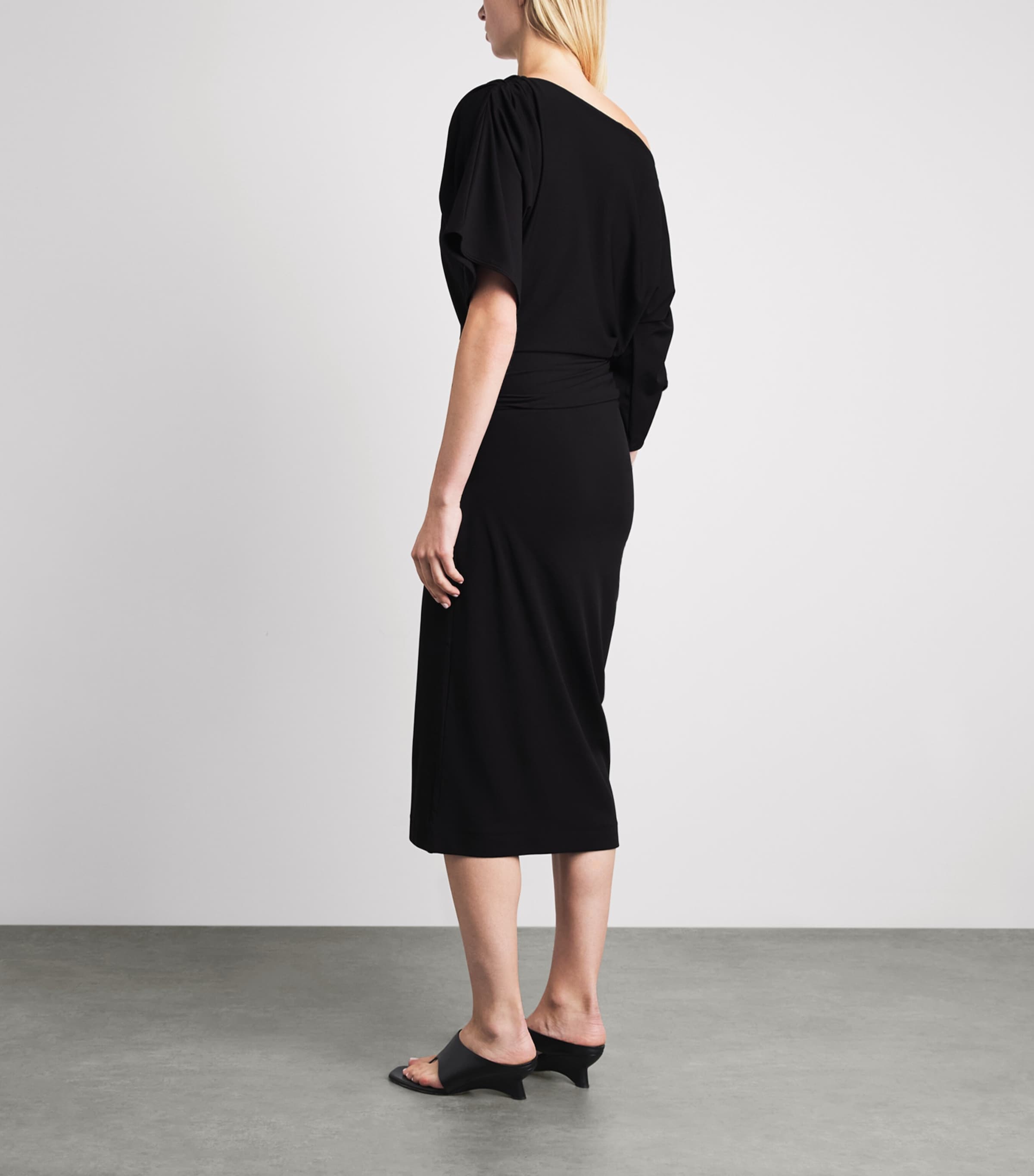 Wolford Womens Fluid Drape Midi Dress Black Image 4