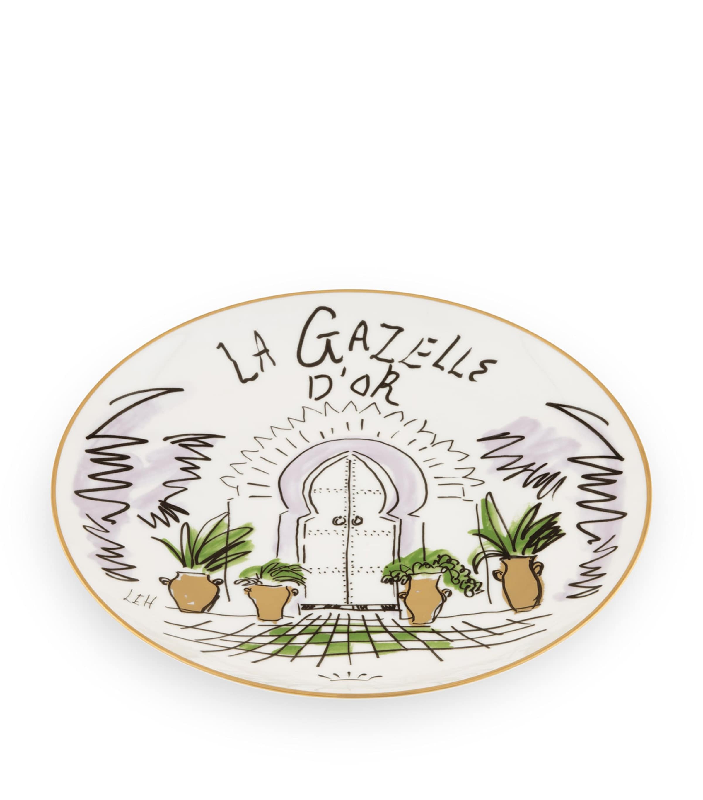 GINORI 1735 x Luke Edward Hall La Gazelle D’Or Decorative Plate (27cm) Image 3