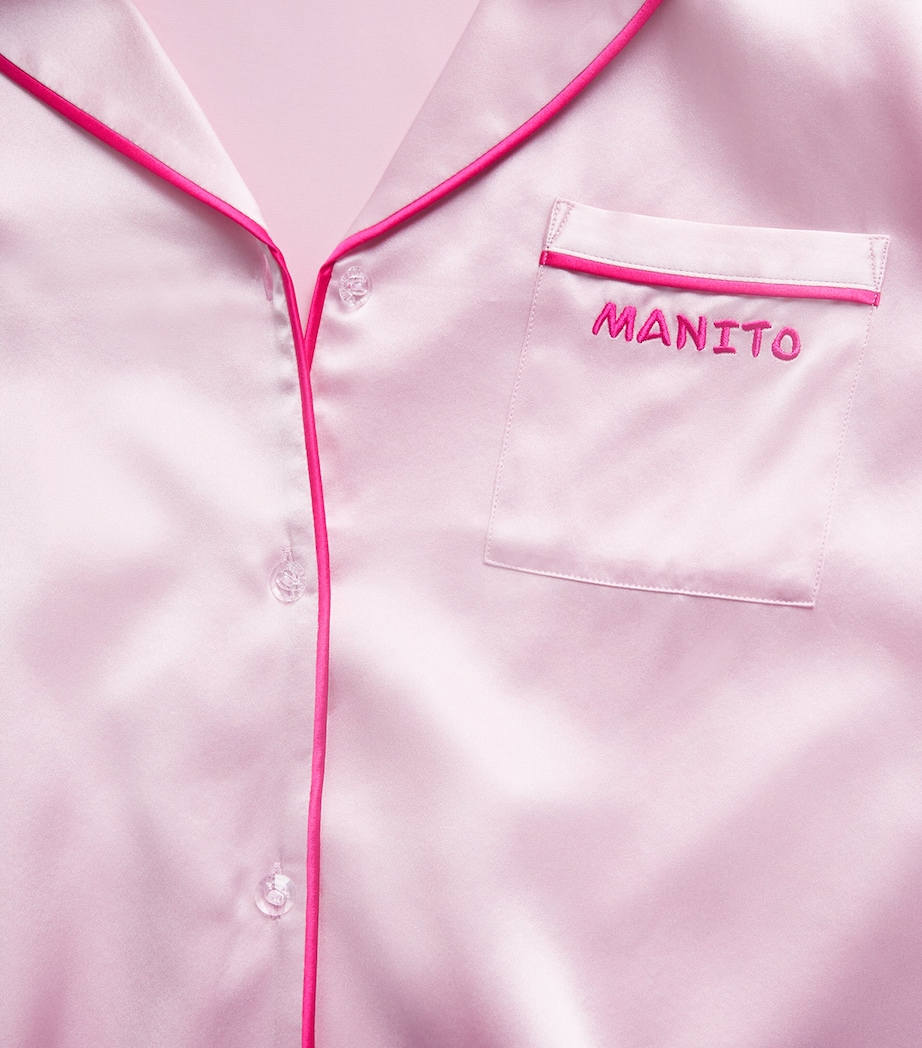 MANITO Womens Mulberry Silk Macaron Pyjamas Orchid Pink Image 6