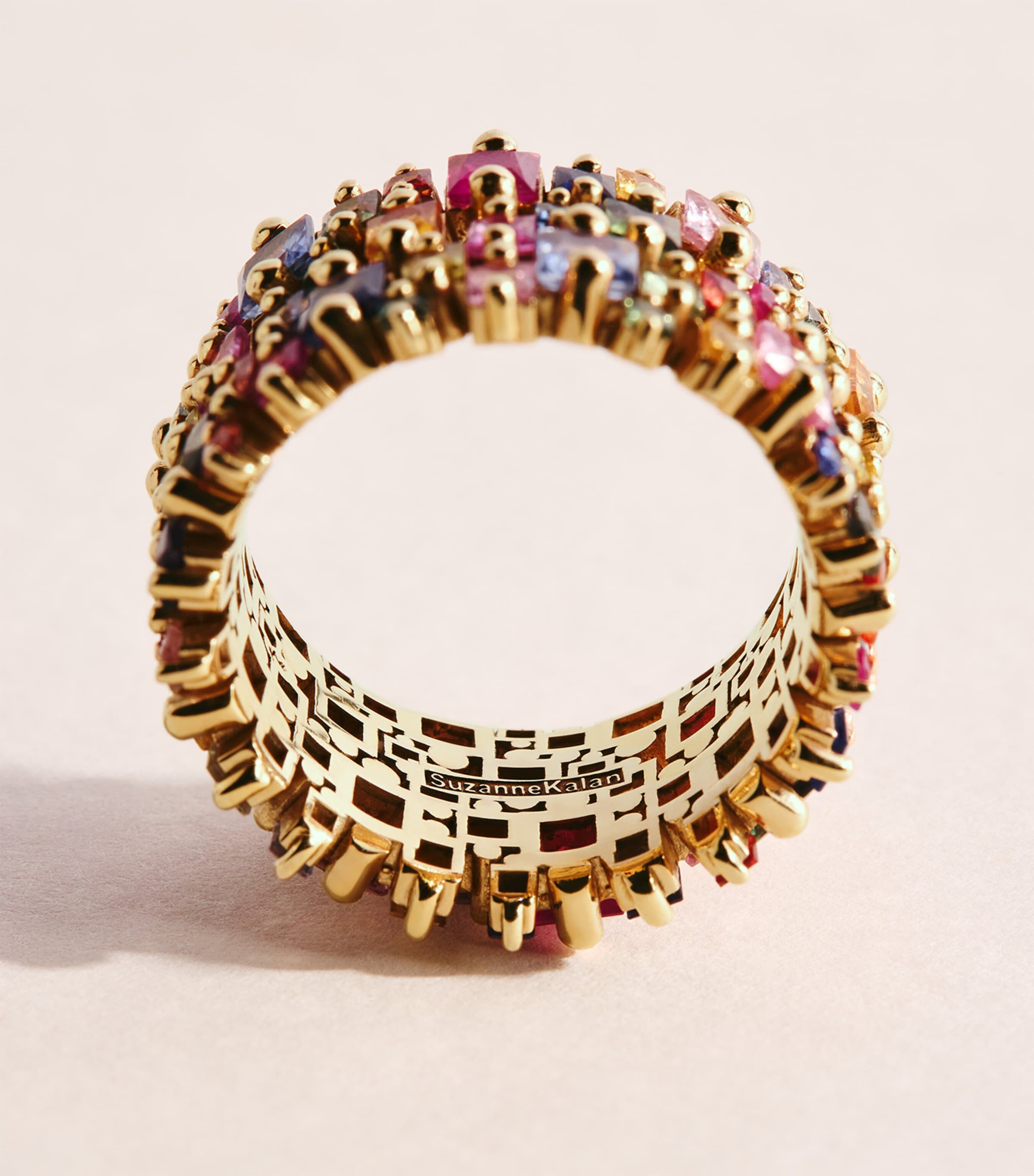Suzanne Kalan Yellow Gold and Rainbow Sapphire Princess Ring Rg/rainbow Image 4