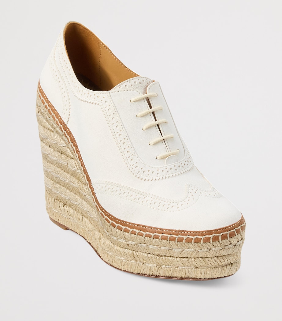 Leather Barlowe Wedge Espadrilles 110 LUX CREAM Image 2