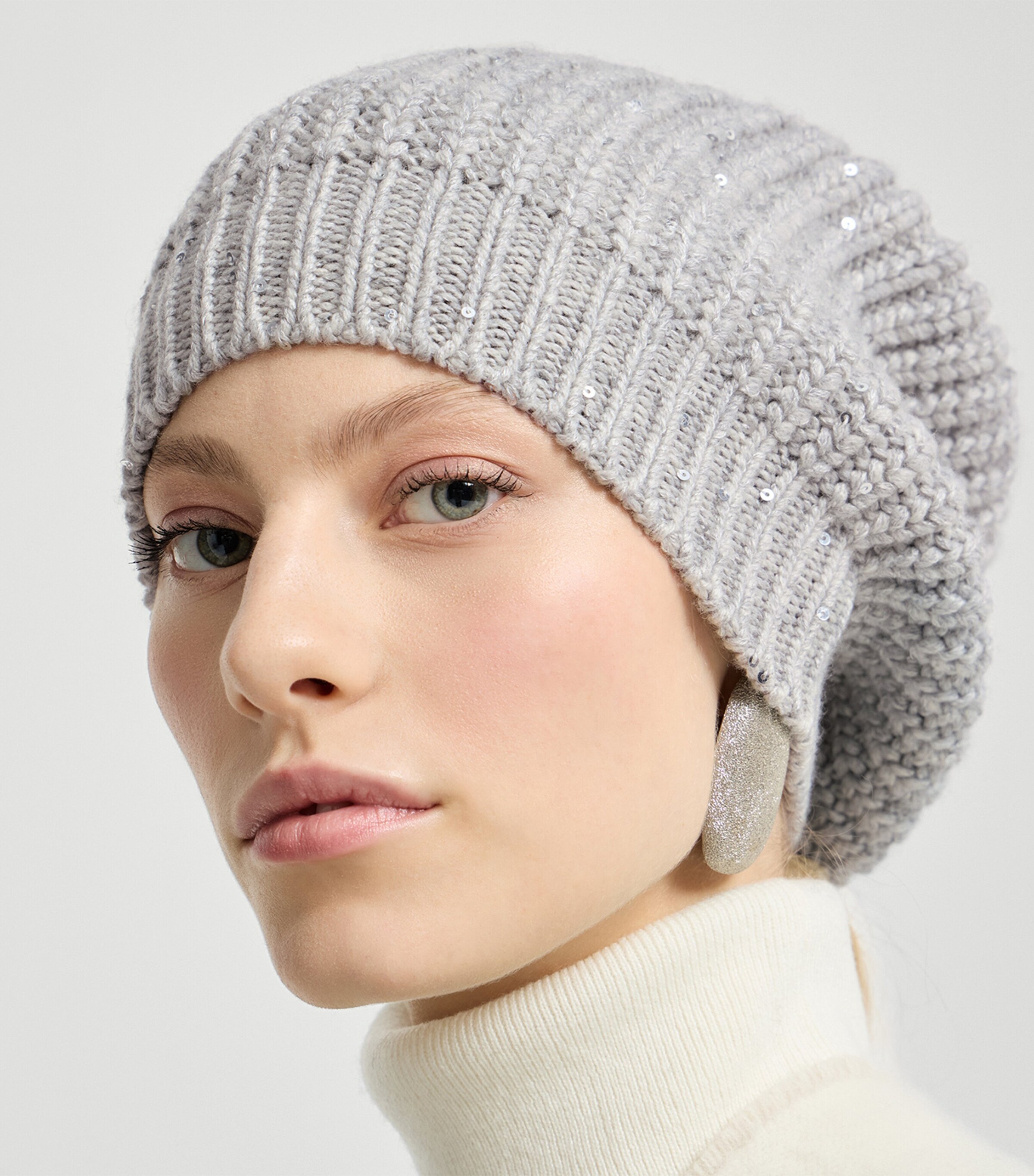 Brunello Cucinelli Cashmere-Silk Sequinned Beanie Image 2