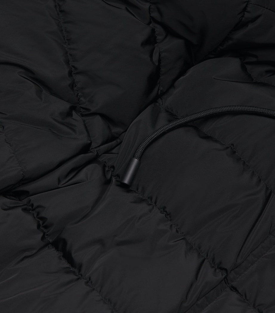 Down Quilted Longline Jacket BLACK Image 5