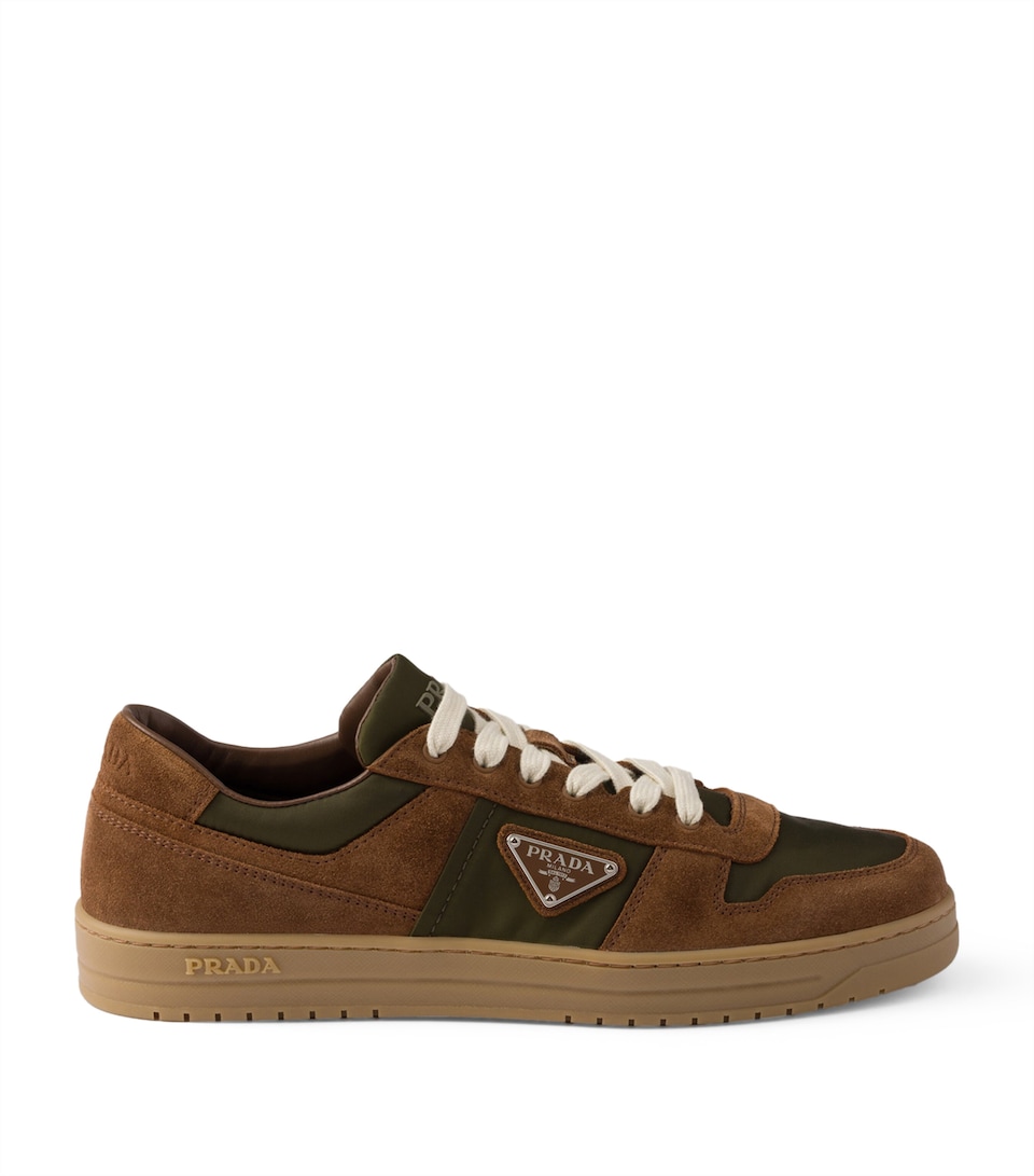 Suede and Re-Nylon Downtown Sneakers
